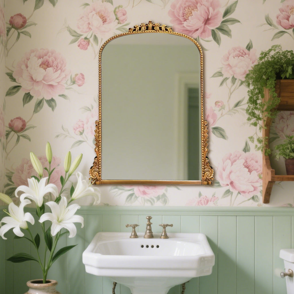 Vintage Wooden Frame Mirror – Elegant Decorative Mirror for Home & Office - My Store