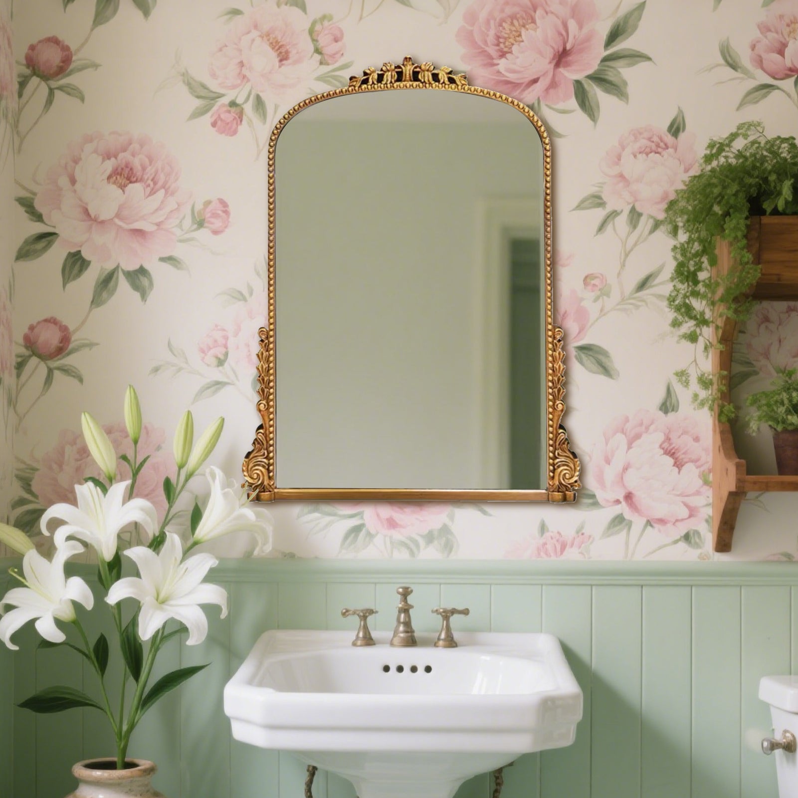 Vintage Wooden Frame Mirror – Elegant Decorative Mirror for Home & Office - My Store