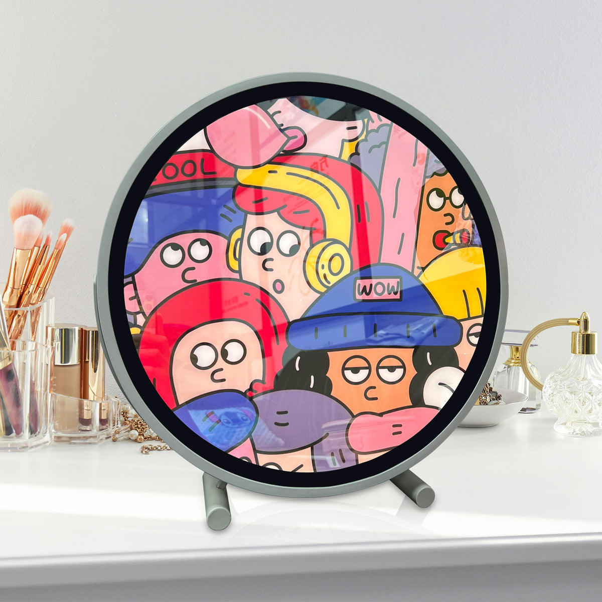 Cartoon Style Metal Frame Mirror – Fun & Functional Home Decor - My Store