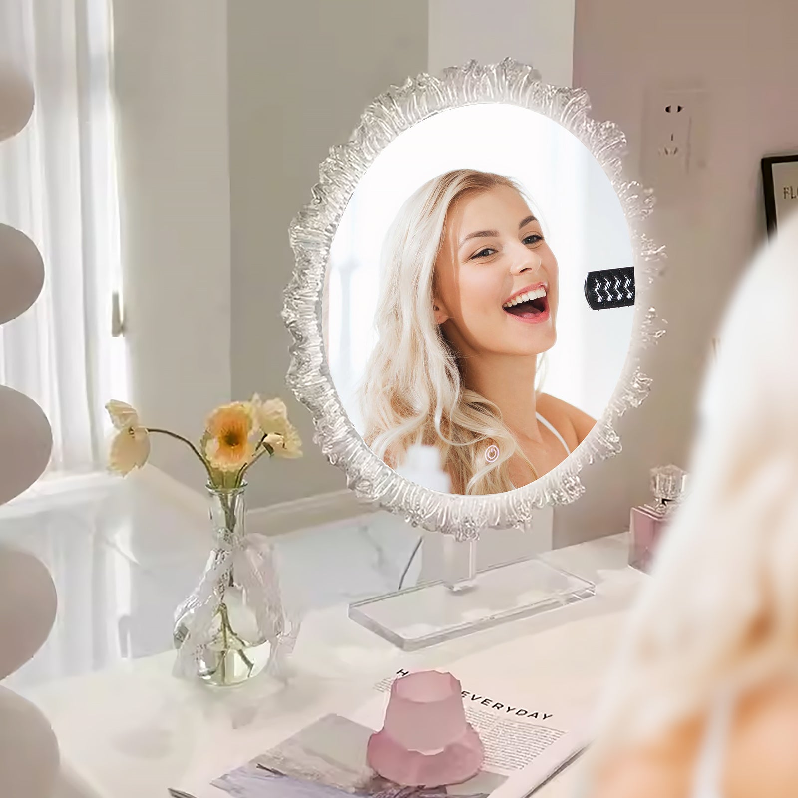Three-Color Dimmable Smart Acrylic Makeup Mirror – Perfect for Beauty, Skincare & Daily Makeup - My Store