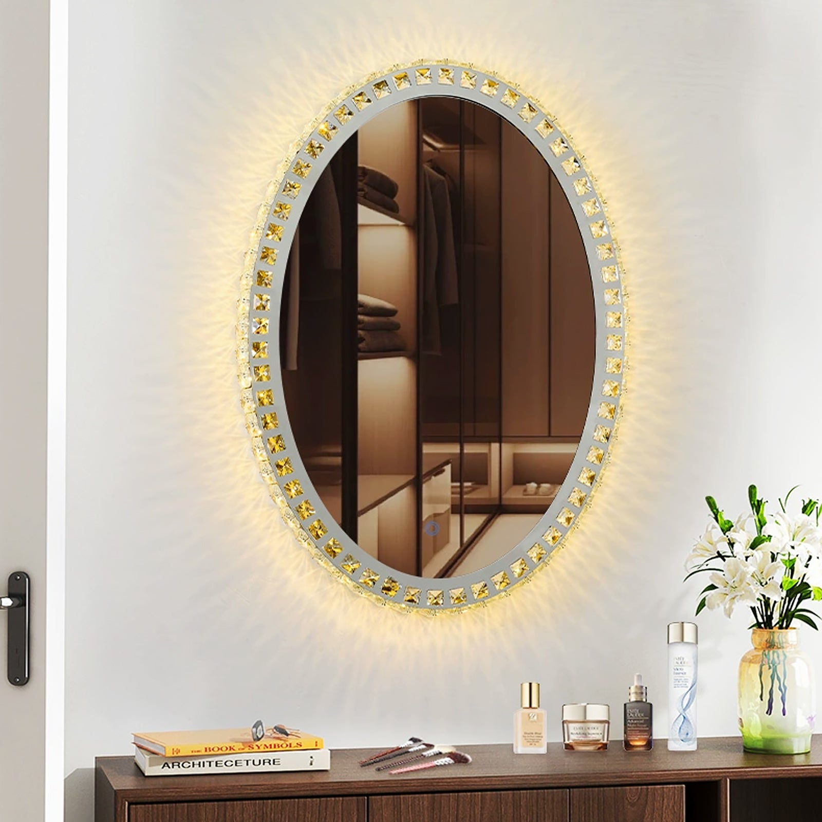Smart Adjustable Lighted Acrylic Frame Mirror – Modern Home Decor - My Store