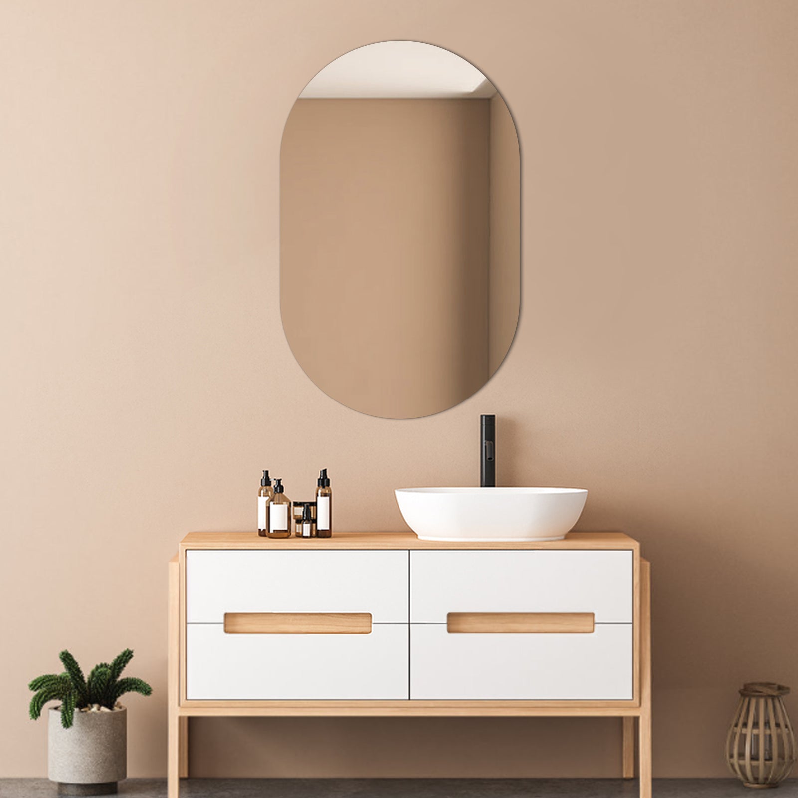 Sleek Oval Mirror – The Perfect Addition to Modern Home Decor - My Store