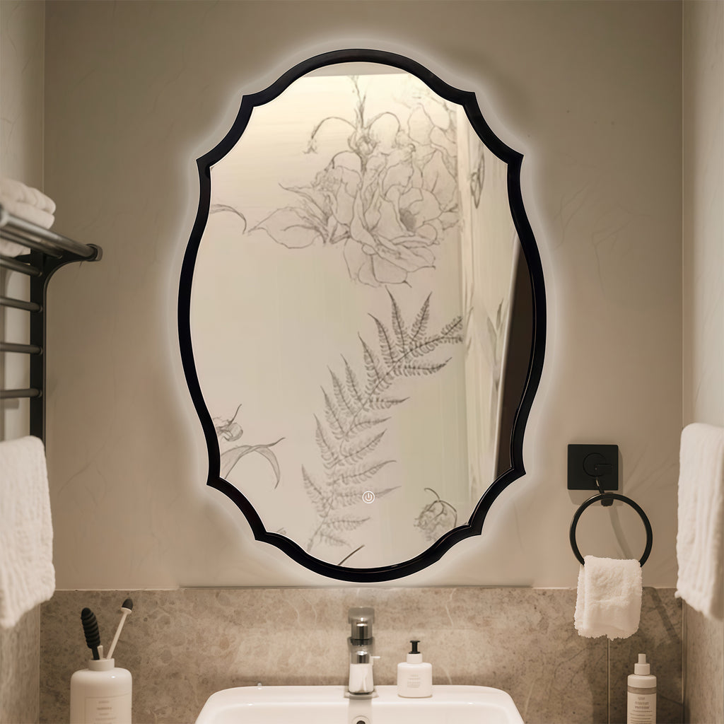 Smart Dimmable Wooden Frame Mirror – Essential for Modern Home Decor - My Store