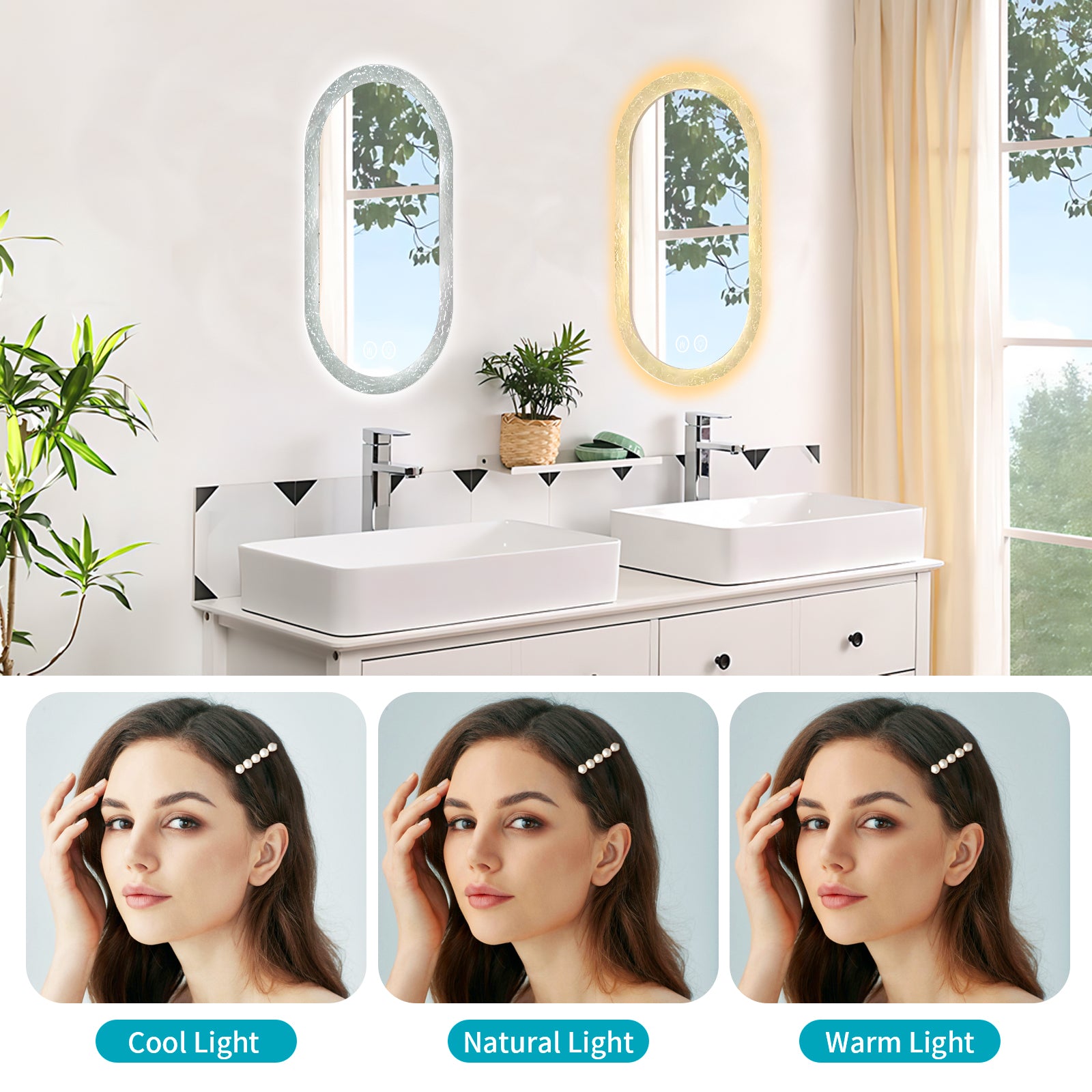 Smart Dimmable Acrylic Frame Mirror – Modern Design for Bathroom & Vanity - My Store