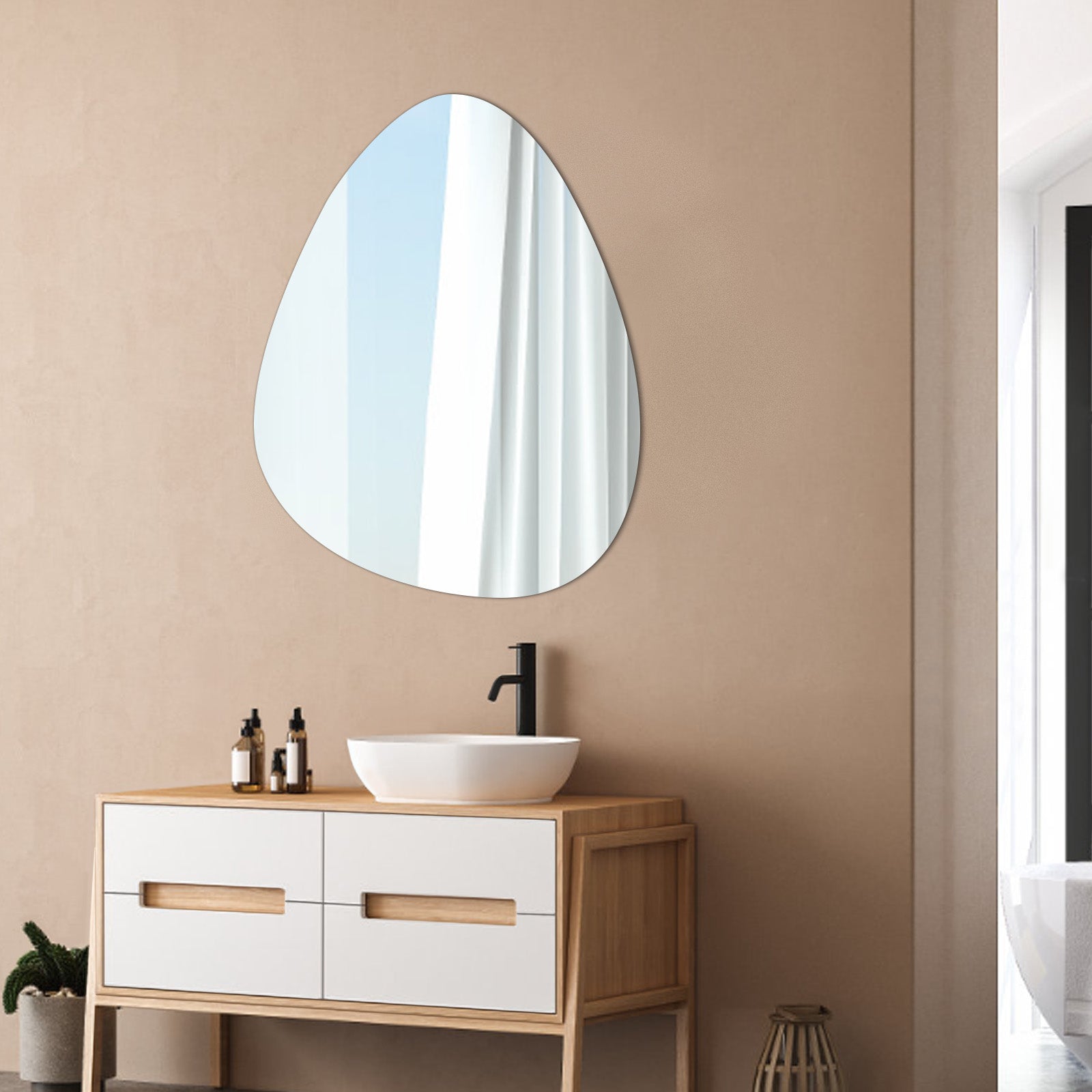 Modern Wave-Shaped Mirror – Add a Touch of Unique Elegance to Your Space - My Store
