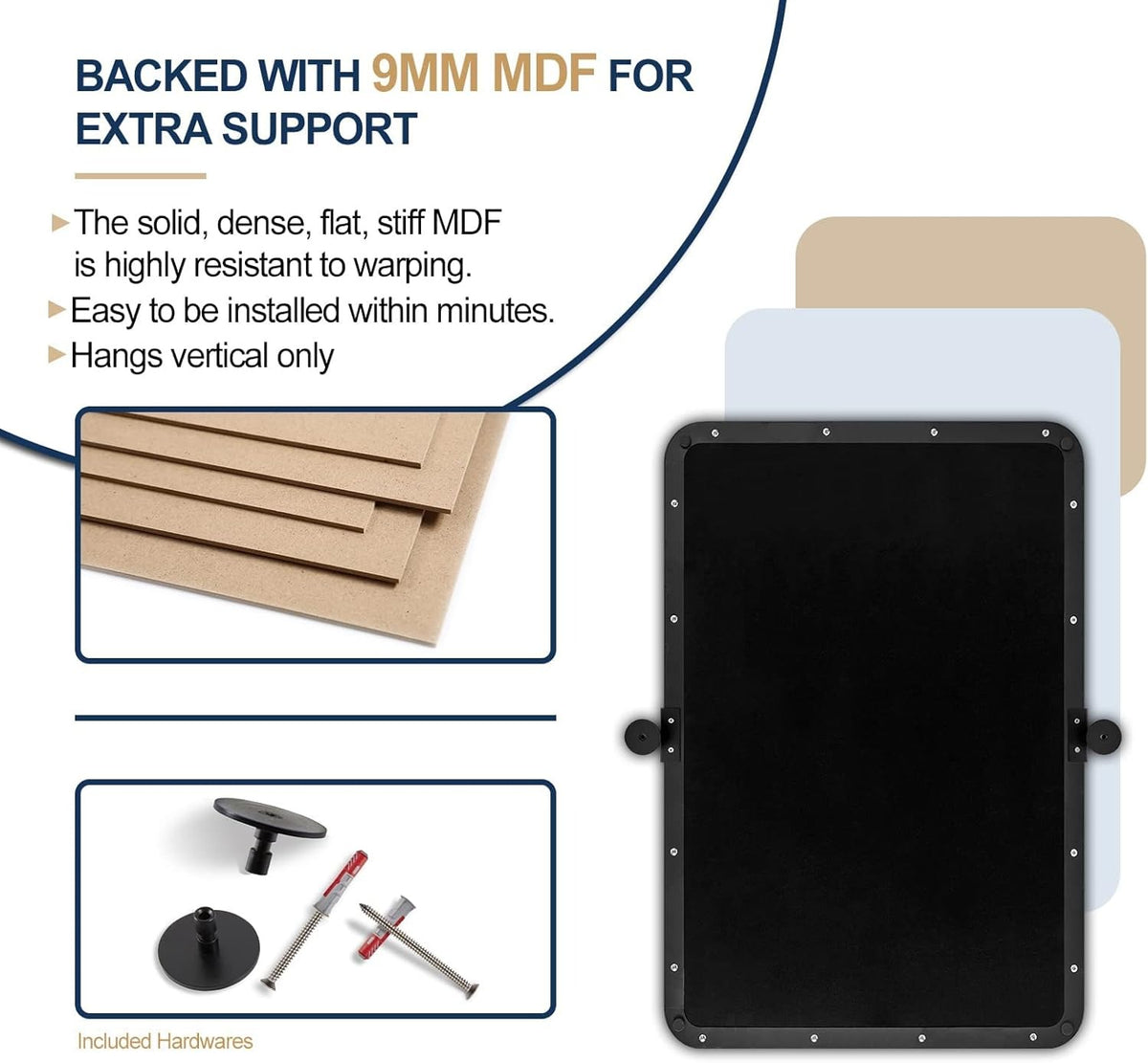 304 Stainless Steel Frame 5MM Glass Resin Mirror - 560x765mm - My Store