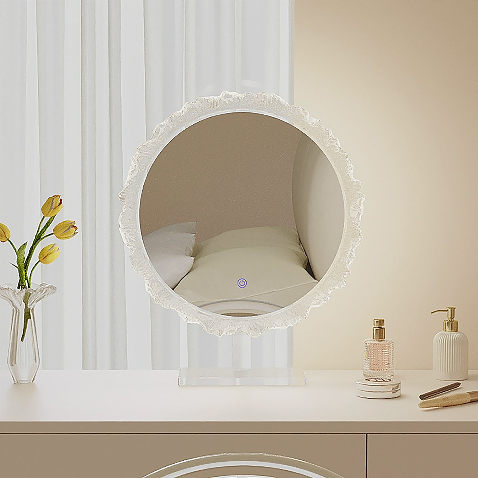 Three-Color Dimmable Smart Acrylic Makeup Mirror – Perfect for Beauty, Skincare & Daily Makeup - My Store