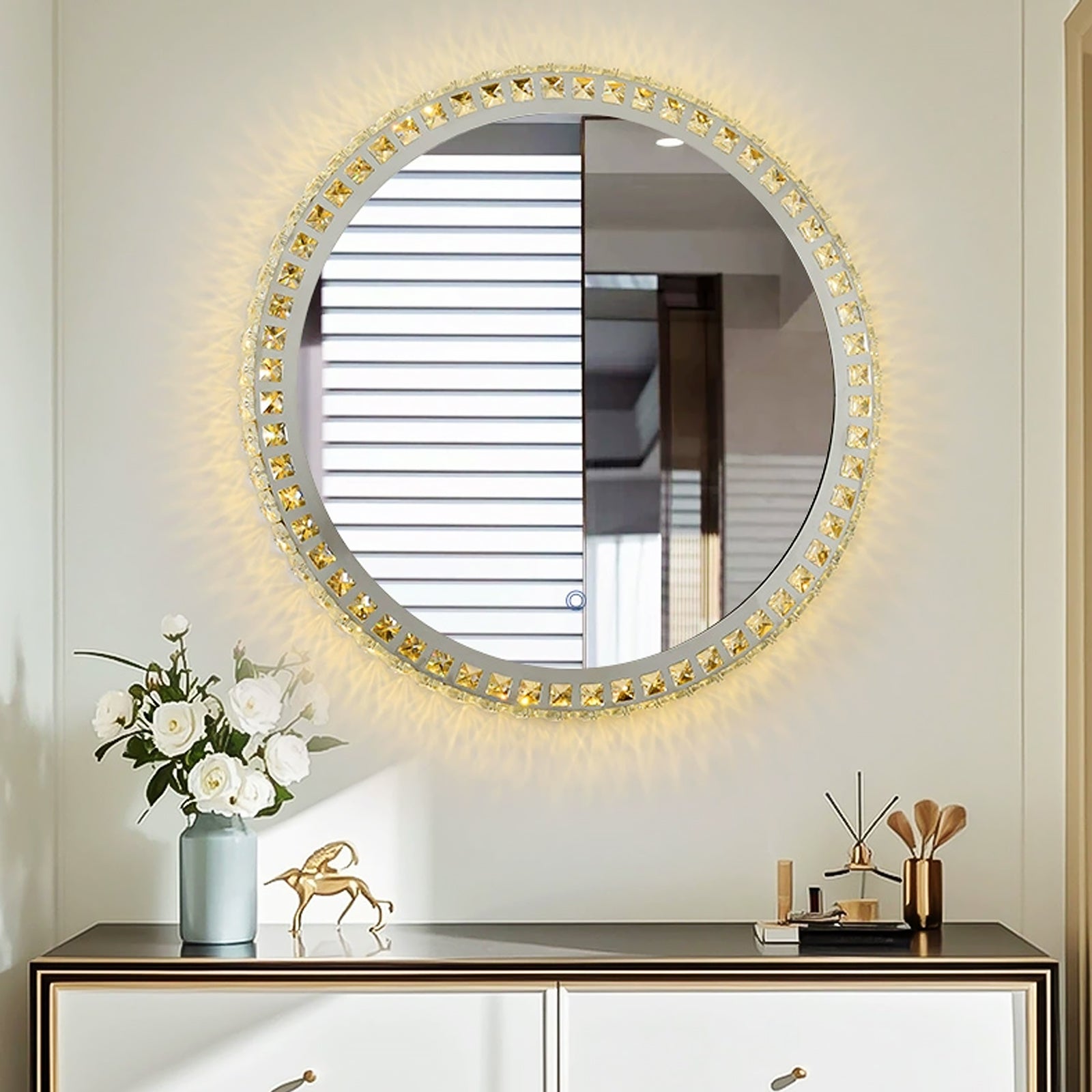 Smart Adjustable Lighted Acrylic Frame Mirror – Modern Home Decor - My Store
