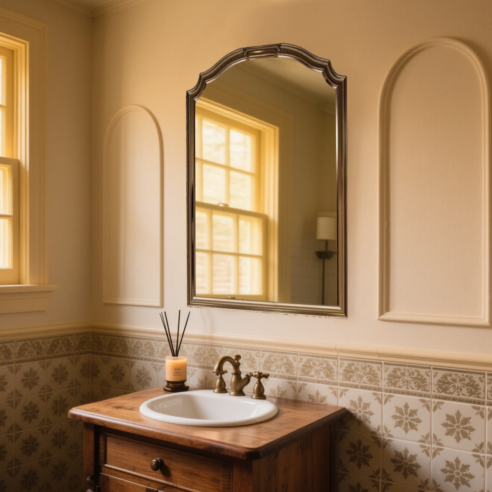 Vintage Style Wooden Frame Mirror – Classic & Elegant Home Decor - My Store