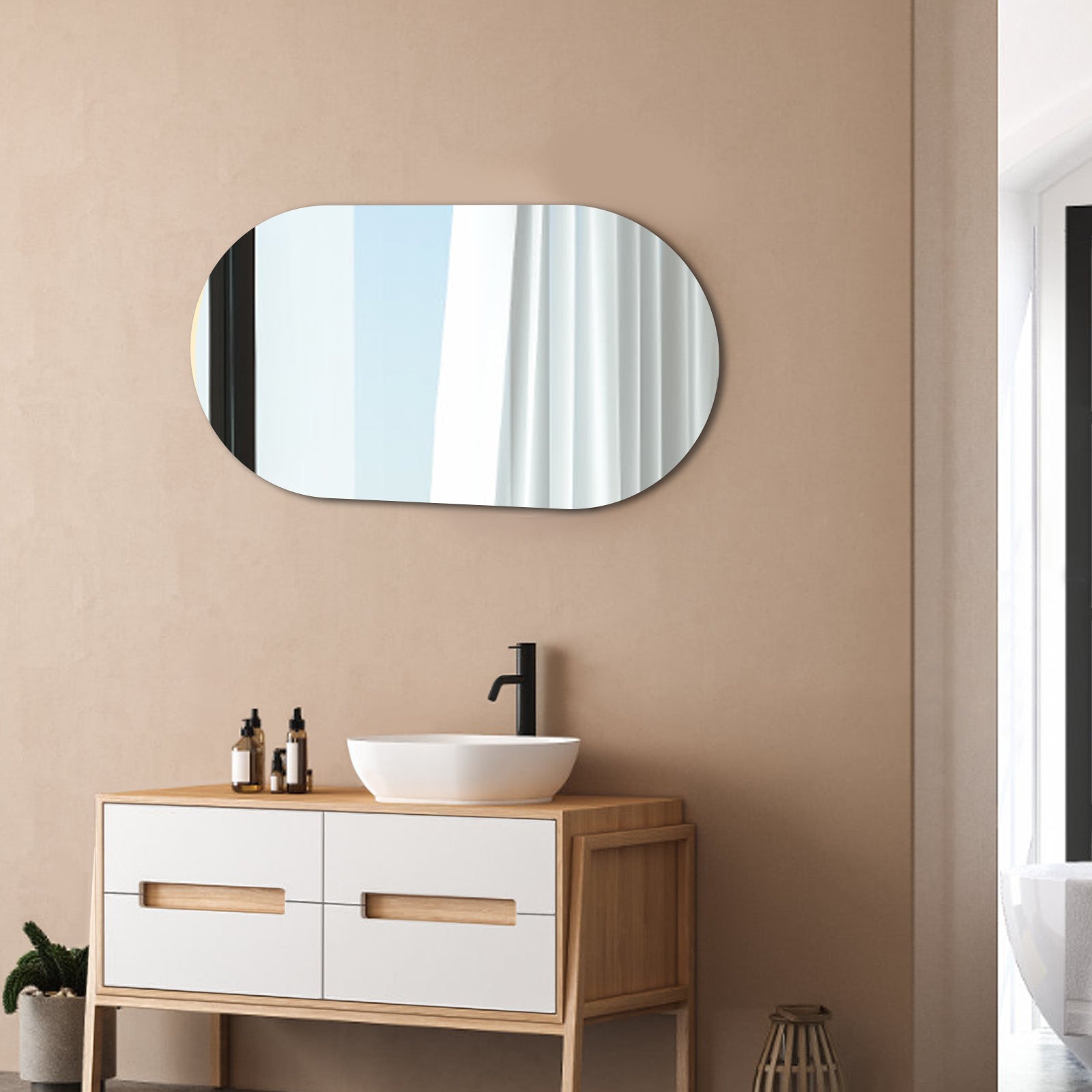 Sleek Oval Mirror – The Perfect Addition to Modern Home Decor - My Store