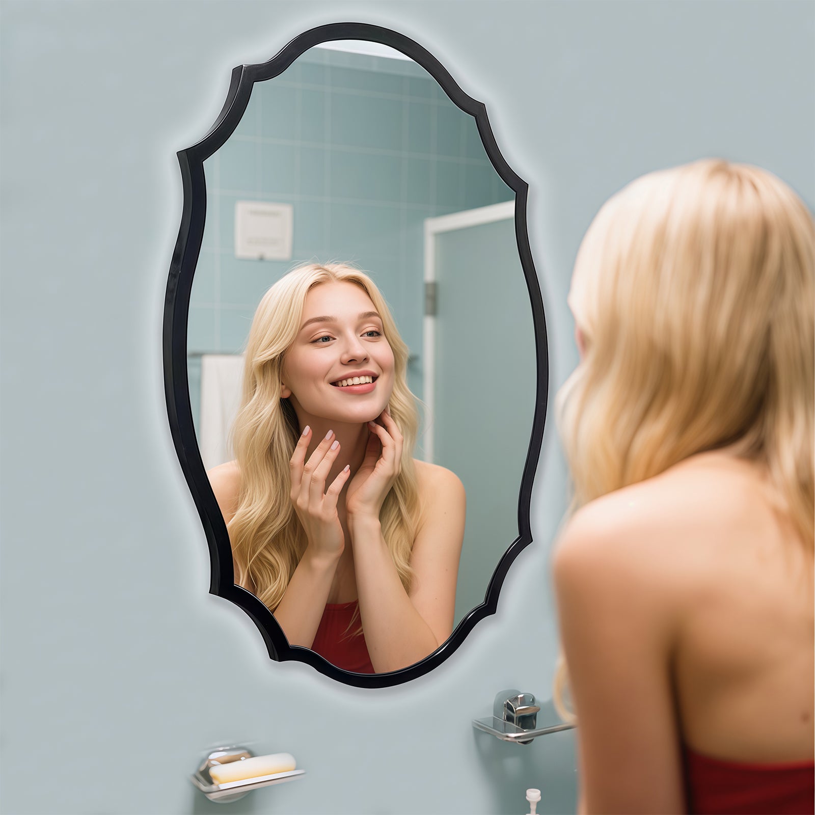 Smart Dimmable Wooden Frame Mirror – Essential for Modern Home Decor - My Store