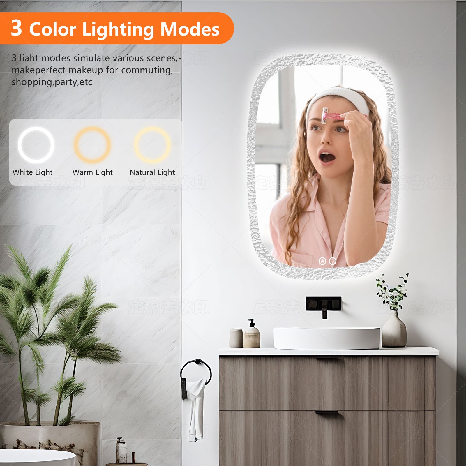 Smart Dimmable Acrylic Mirror – 3 Color Temperature Modes, Your Perfect Makeup Companion - My Store