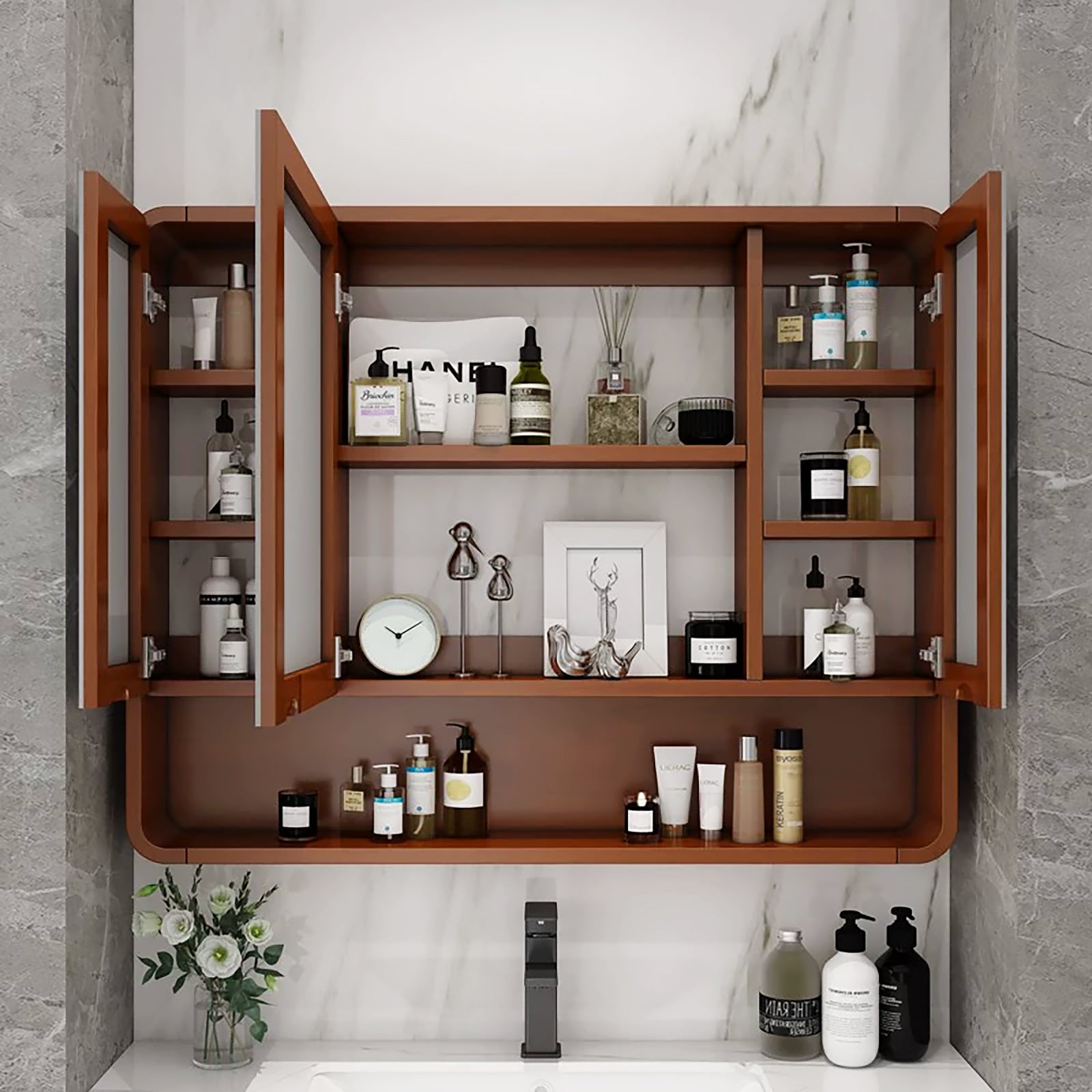 Modern Storage Window Wooden Frame Mirror – Stylish & Functional Home Decor Essential - My Store