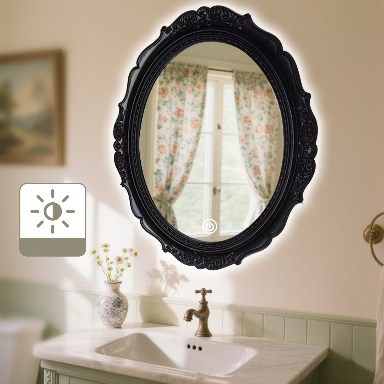 Smart Dimmable Wooden Frame Mirror – Essential for Modern Home Decor - My Store