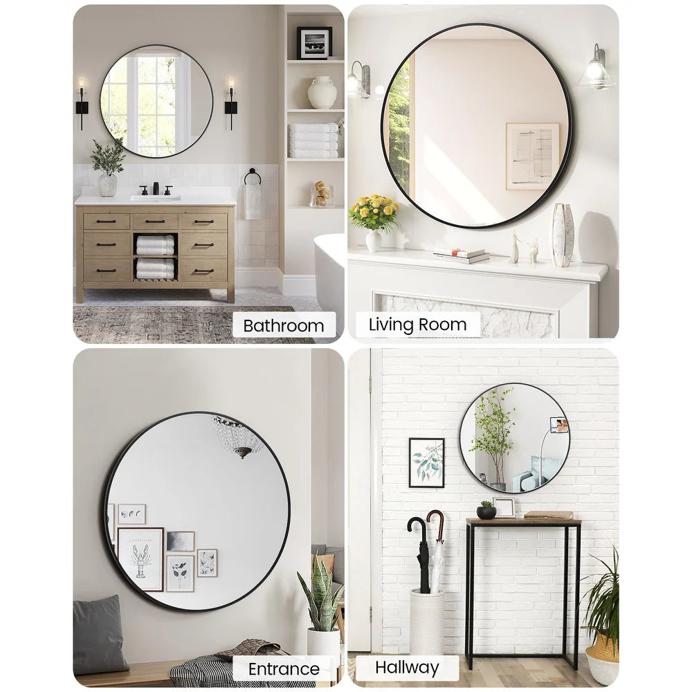 304 Stainless Steel Frame 5MM Glass Resin Mirror - 900mm Diameter - My Store