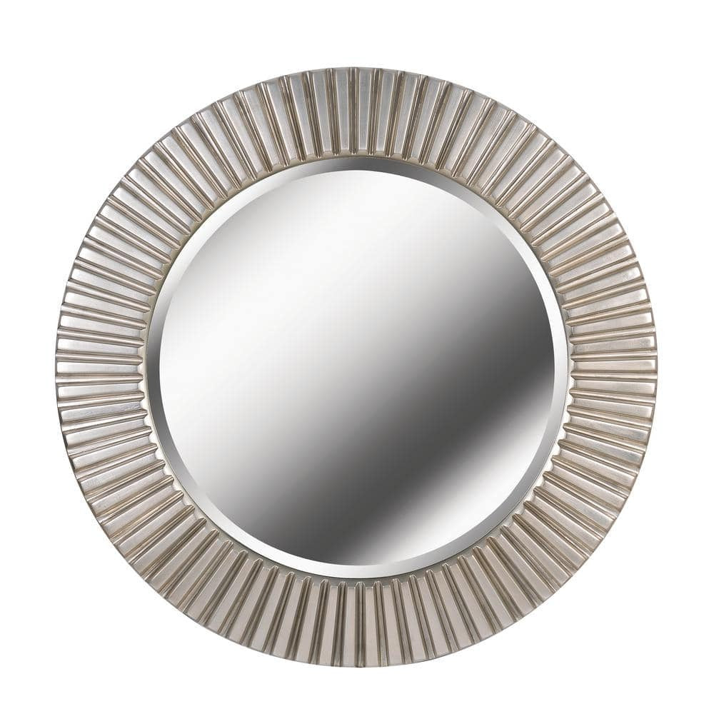 Gold Silver Black Tri-Color PU Frame 5mm Glass Resin Mirror - 840mm Outer Diameter - My Store