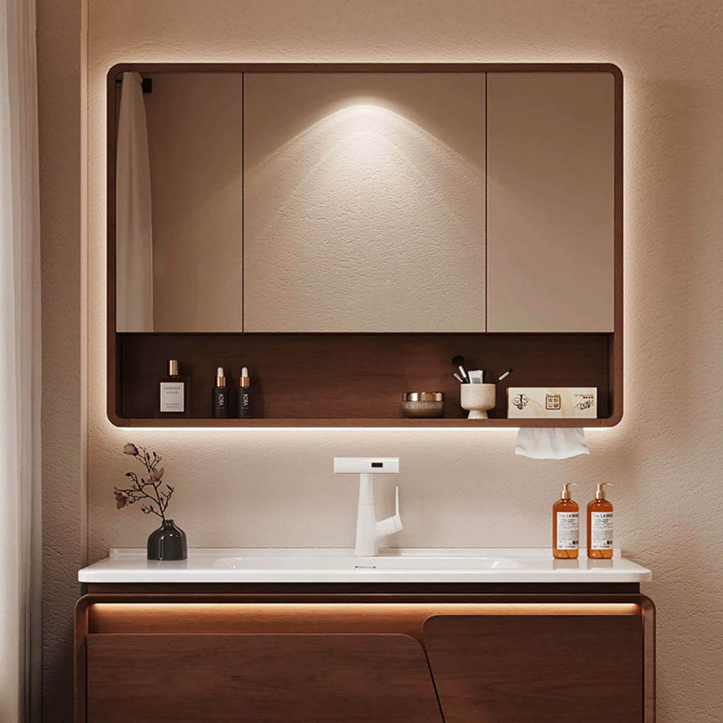 Modern Storage Window Wooden Frame Mirror – Stylish & Functional Home Decor Essential - My Store