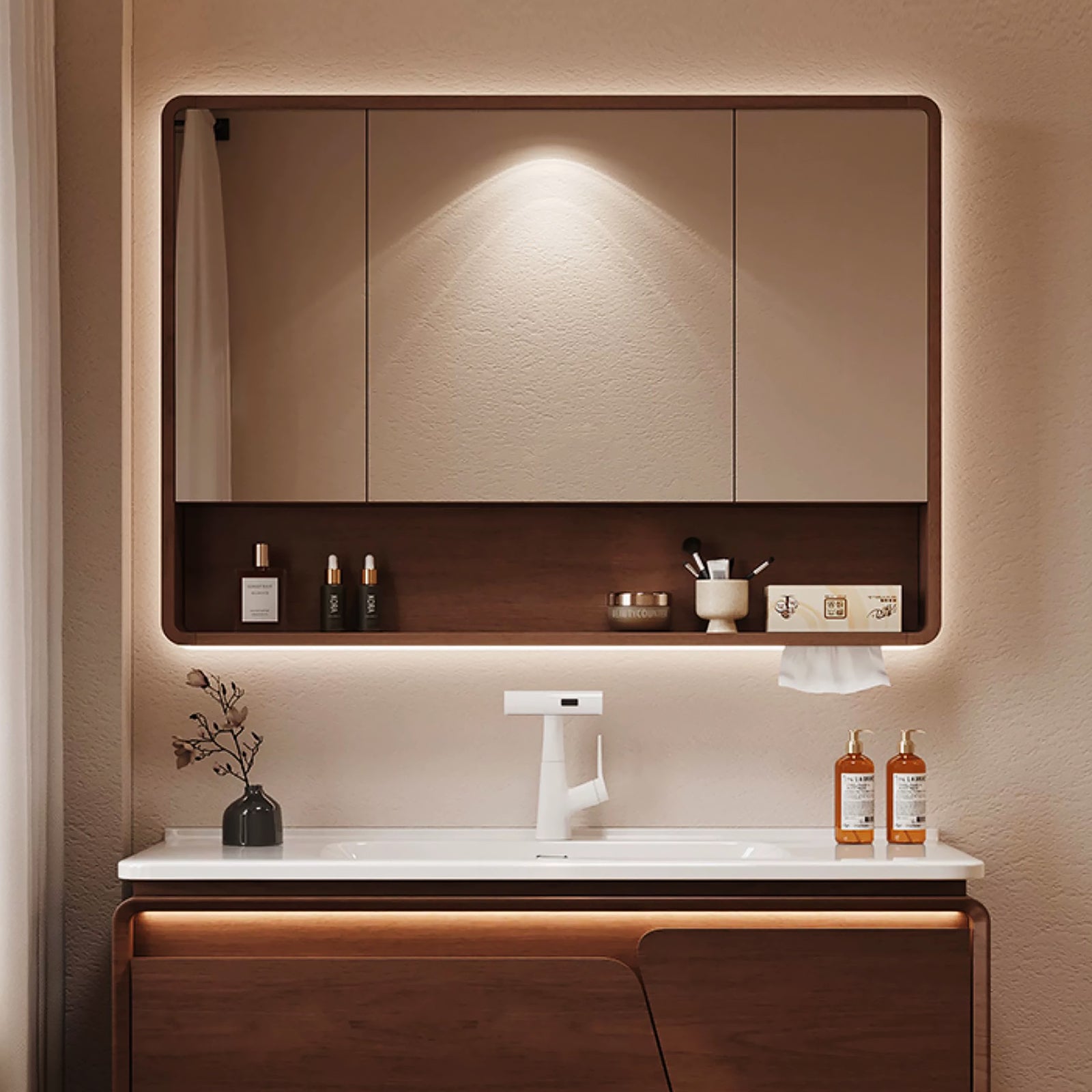 Modern Storage Window Wooden Frame Mirror – Stylish & Functional Home Decor Essential - My Store