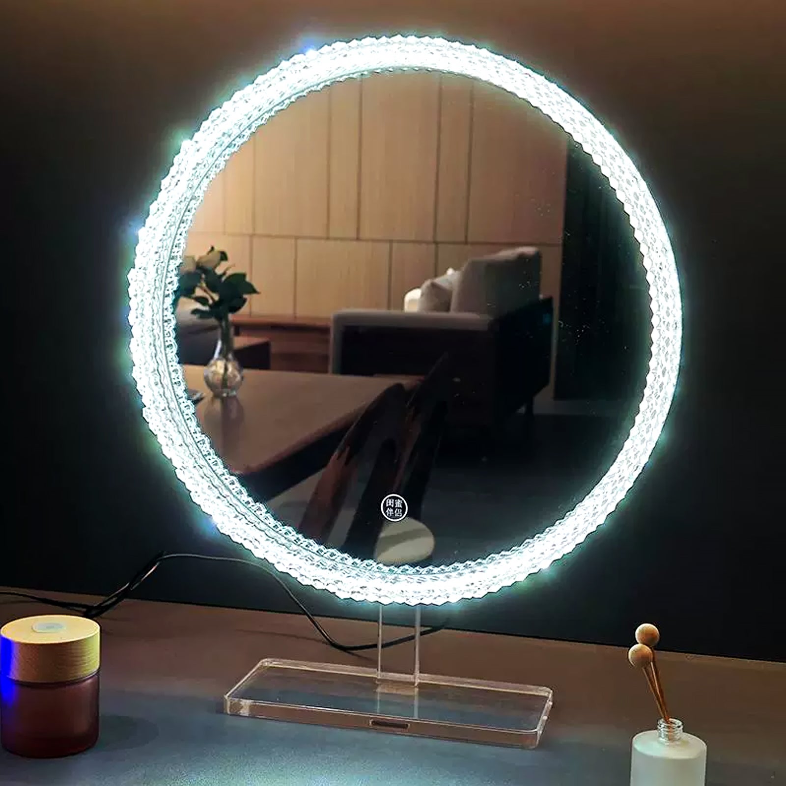 Adjustable Light Source Smart Acrylic Frame Mirror – Clear Color Temperature Makeup Mirror - My Store