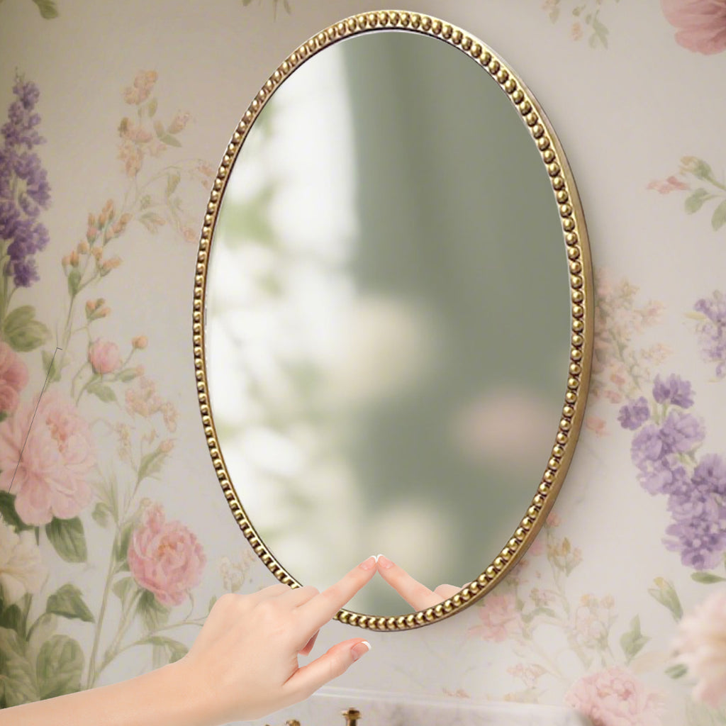 Elegant Vintage Wooden Frame Mirror – Decorative Wall Mirror for Bathroom, Bedroom, & Living Room - My Store