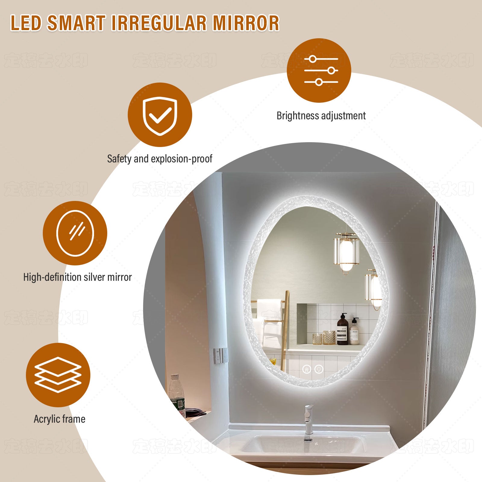 LED Smart Dimmable Acrylic Frame Mirror – A Must-Have for Modern Home Decor - My Store