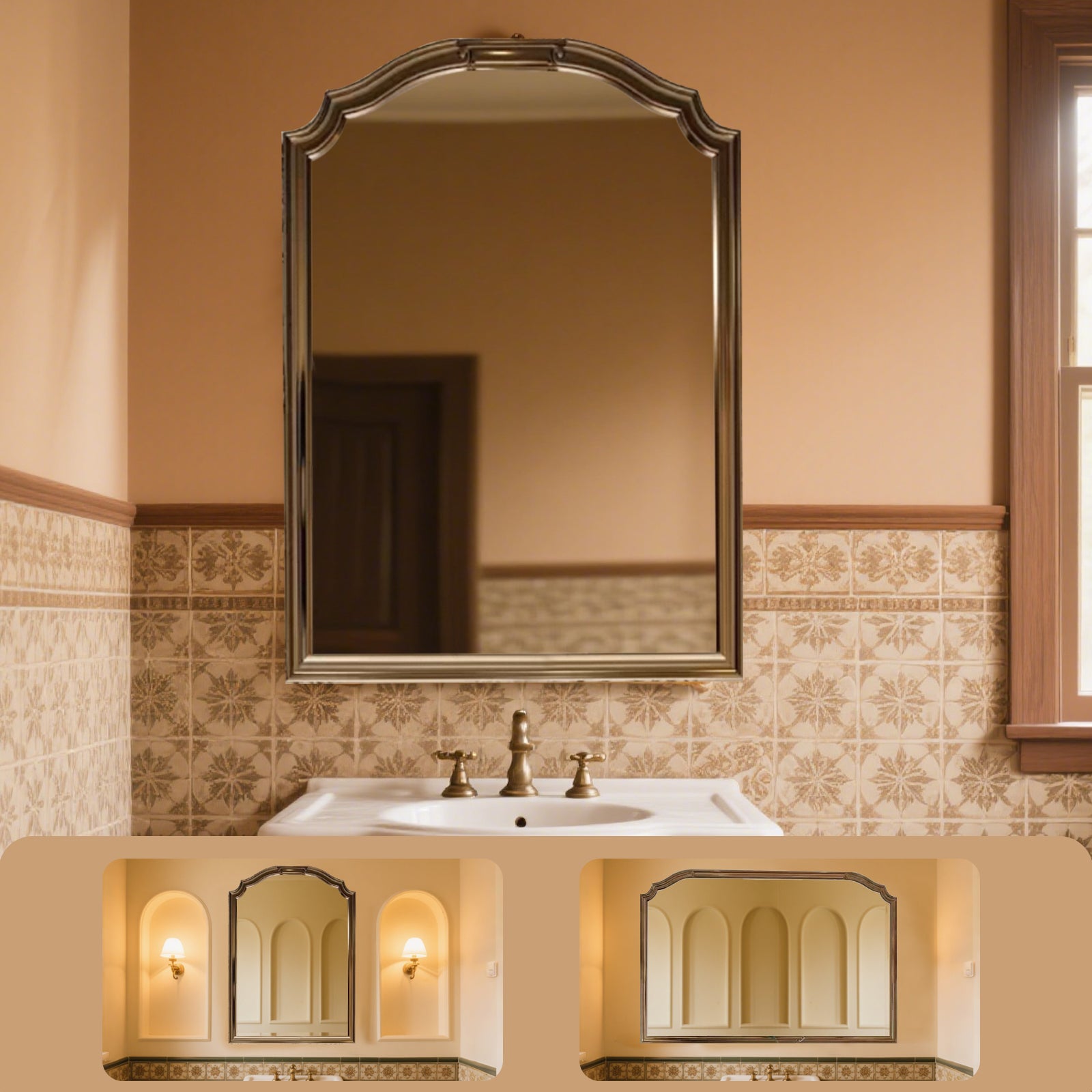 Vintage Style Wooden Frame Mirror – Classic & Elegant Home Decor - My Store