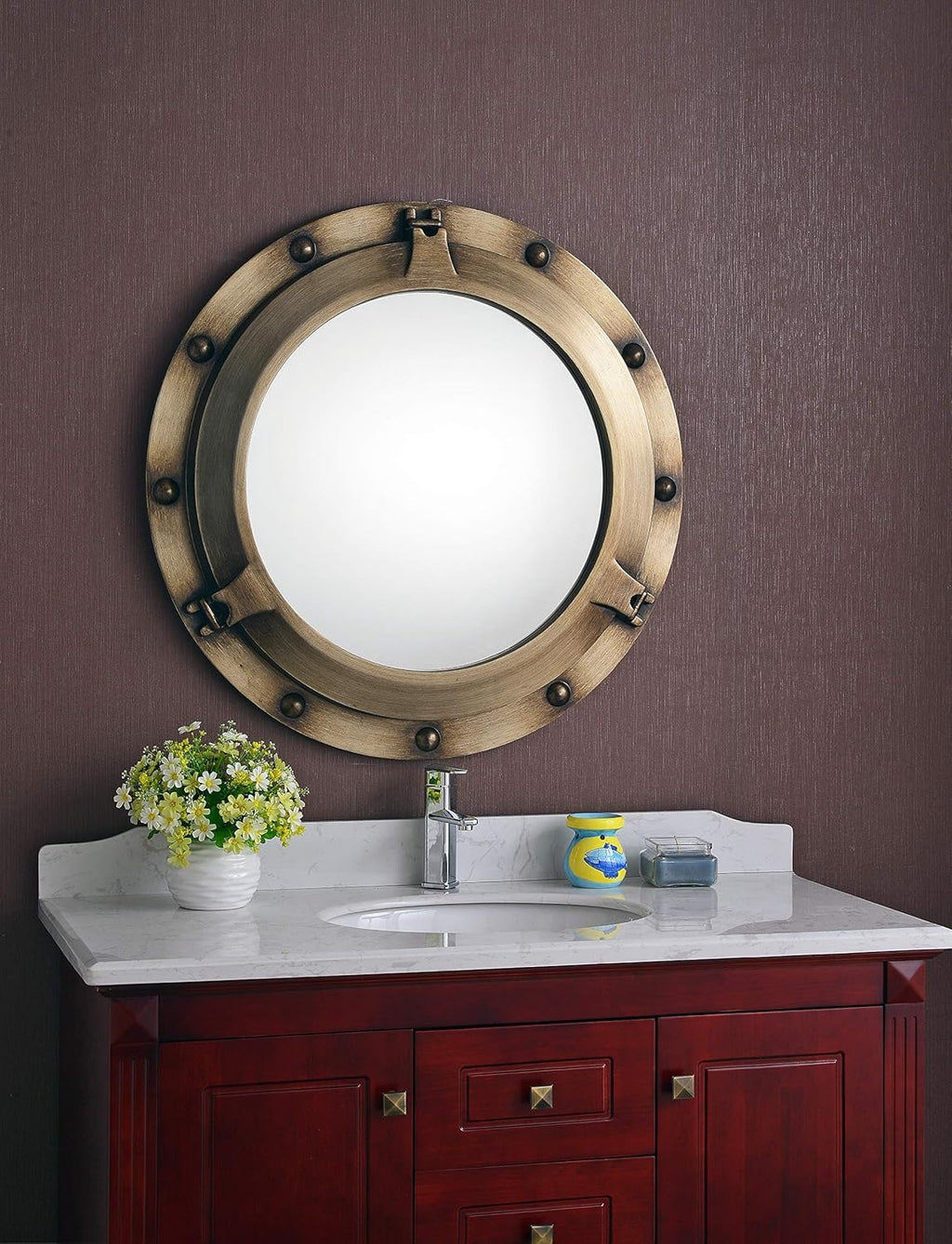 PU Frame 5mm Glass Resin Mirror - 900mm Outer Diameter - My Store