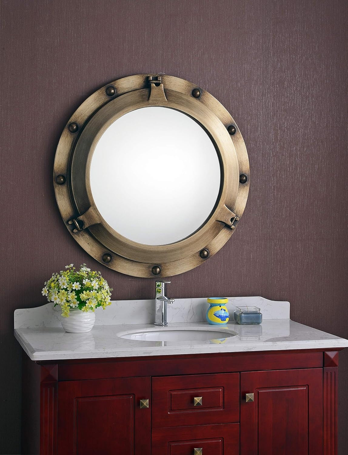 PU Frame 5mm Glass Resin Mirror - 900mm Outer Diameter - My Store