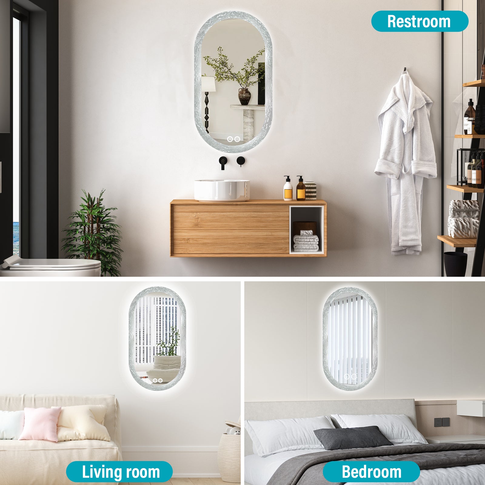 Smart Dimmable Acrylic Frame Mirror – Modern Design for Bathroom & Vanity - My Store