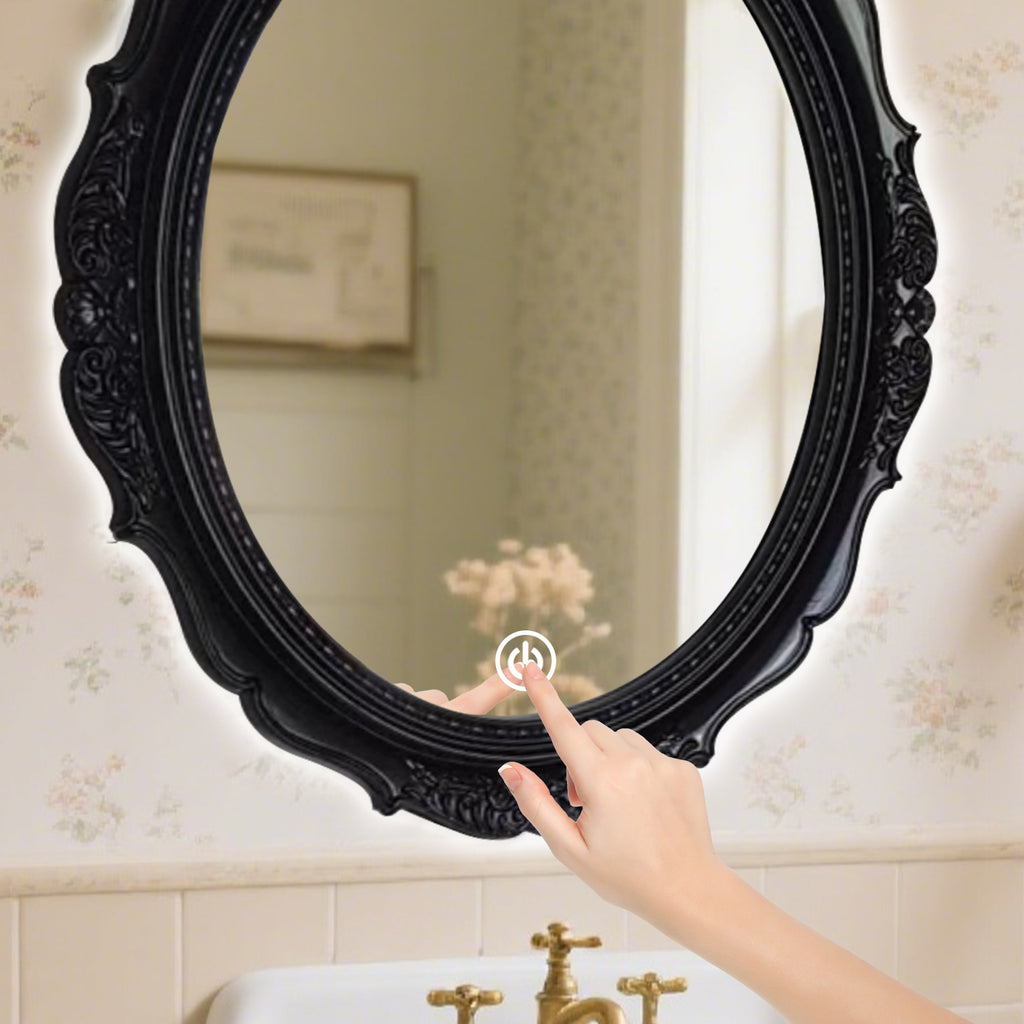 Smart Dimmable Wooden Frame Mirror – Essential for Modern Home Decor - My Store
