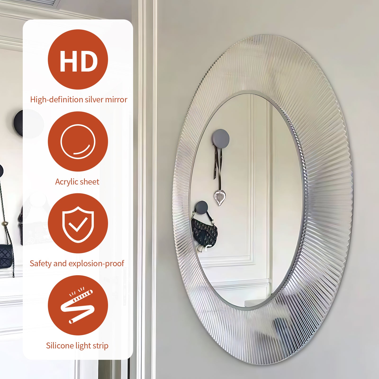 Modern Acrylic Round Mirror – Stylish Home Decor & Functional Vanity - My Store