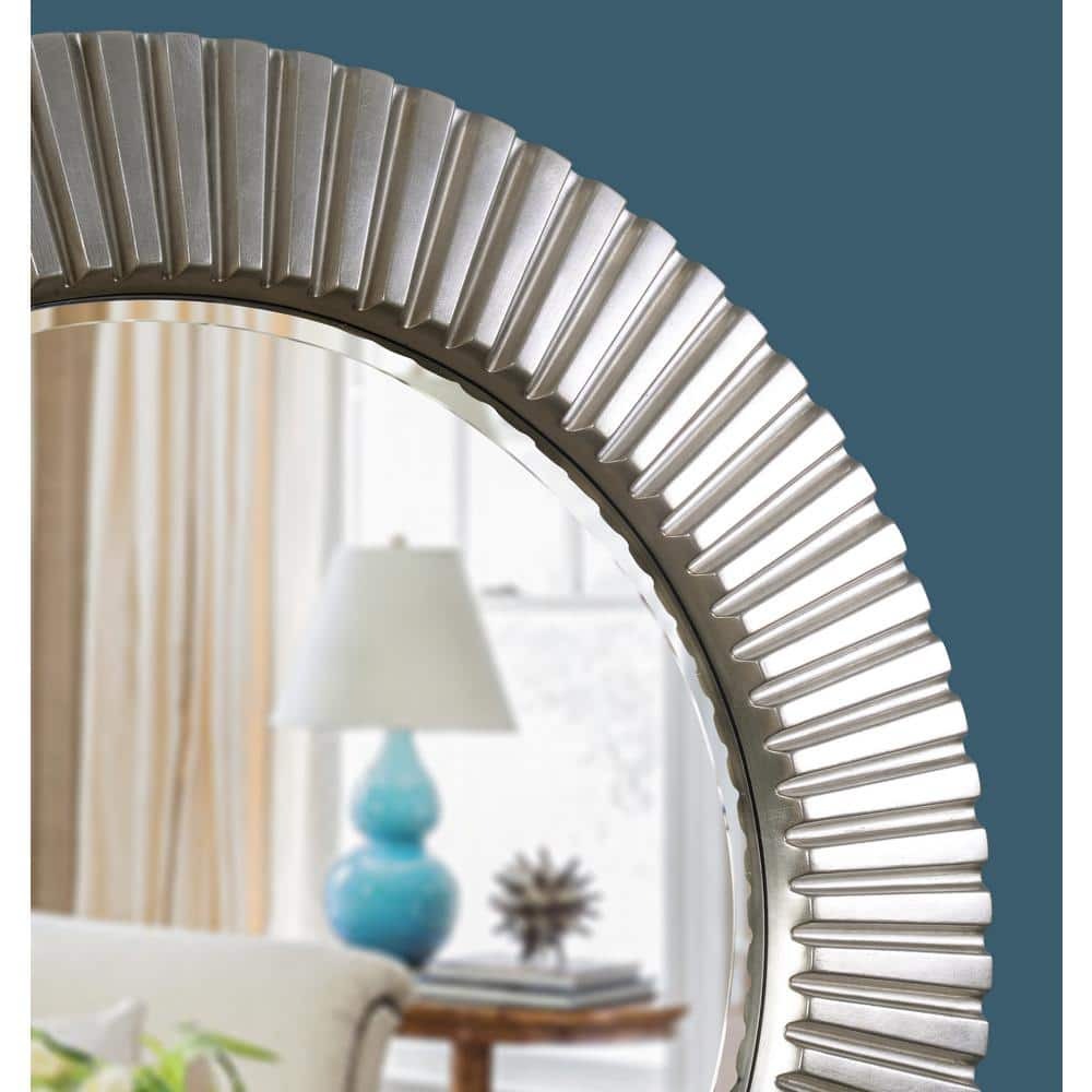 Gold Silver Black Tri-Color PU Frame 5mm Glass Resin Mirror - 840mm Outer Diameter - My Store