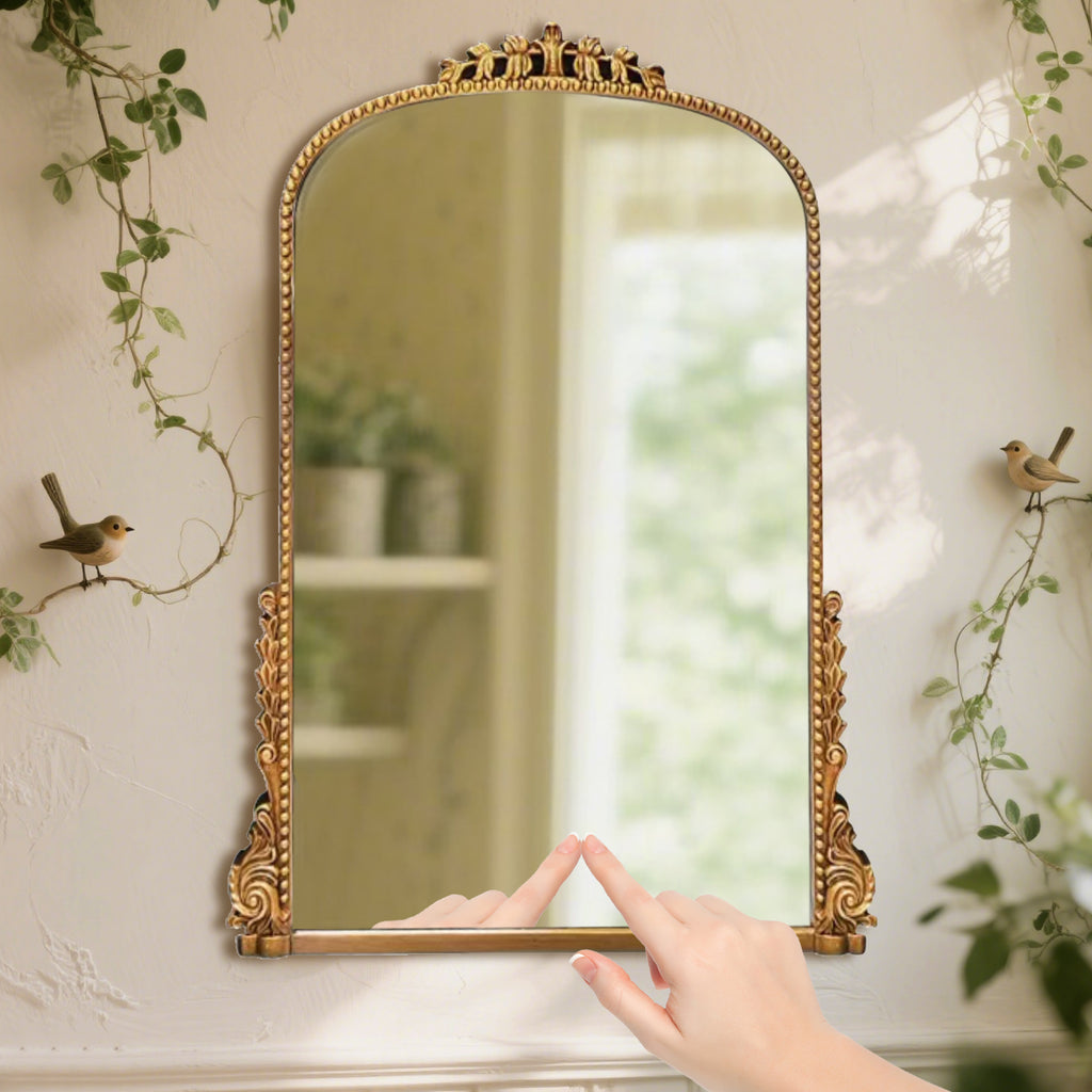 Vintage Wooden Frame Mirror – Elegant Decorative Mirror for Home & Office - My Store
