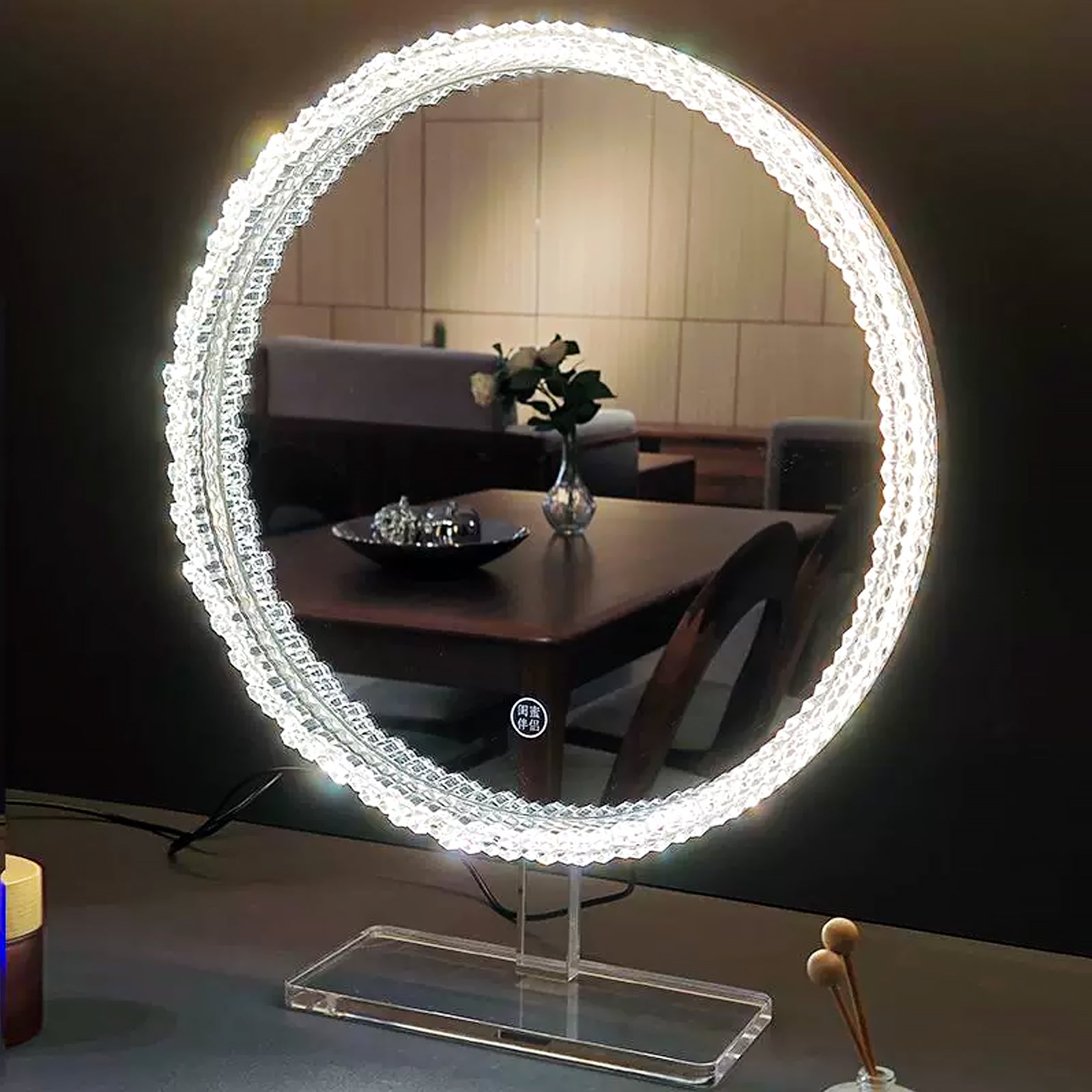Adjustable Light Source Smart Acrylic Frame Mirror – Clear Color Temperature Makeup Mirror - My Store