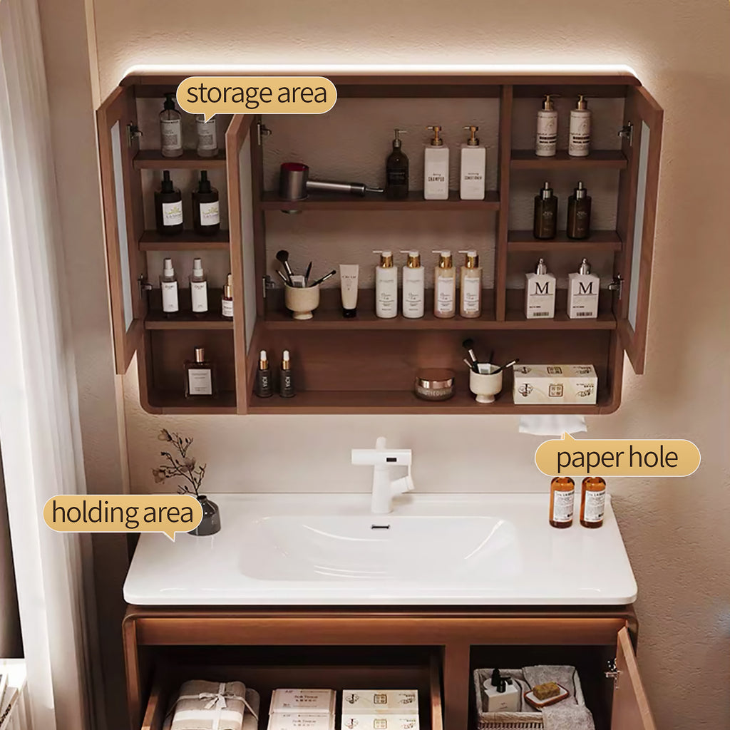 Modern Storage Window Wooden Frame Mirror – Stylish & Functional Home Decor Essential - My Store