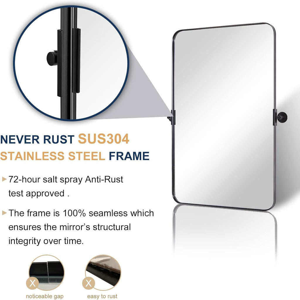 304 Stainless Steel Frame 5MM Glass Resin Mirror - 560x765mm - My Store