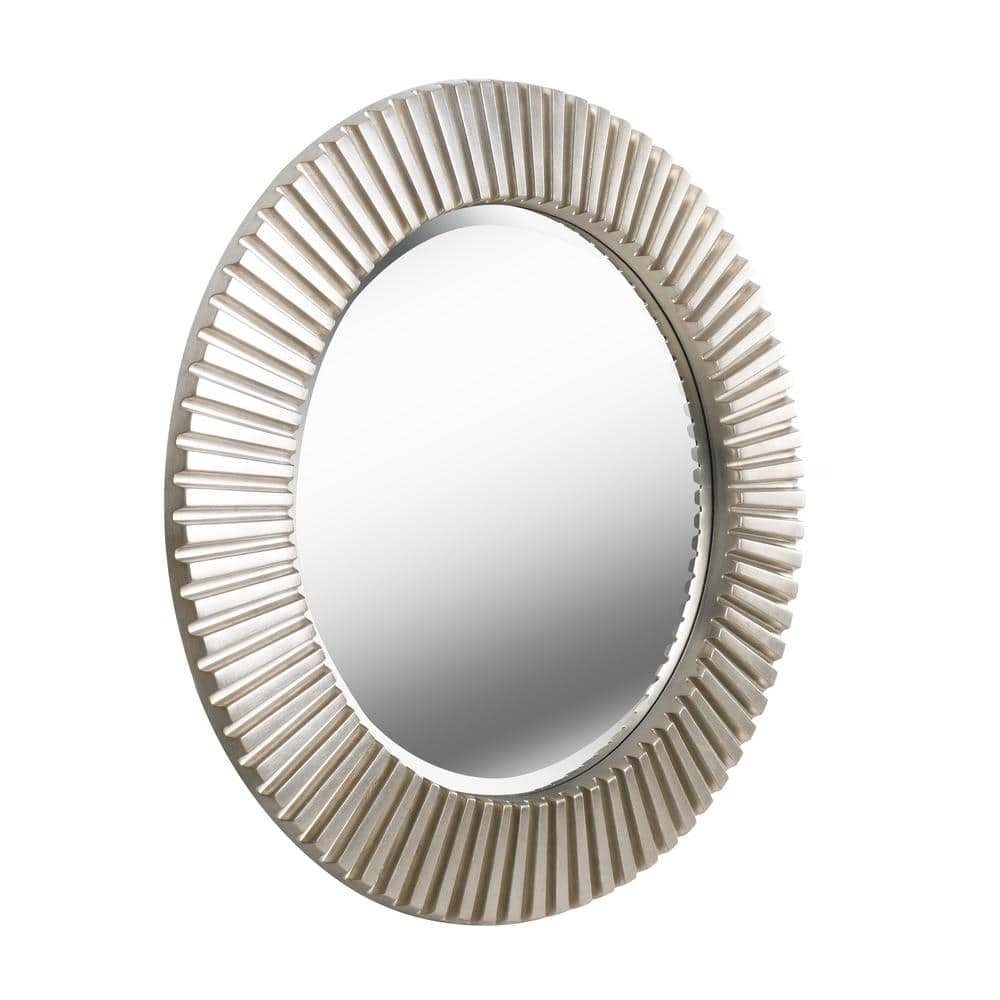 Gold Silver Black Tri-Color PU Frame 5mm Glass Resin Mirror - 840mm Outer Diameter - My Store