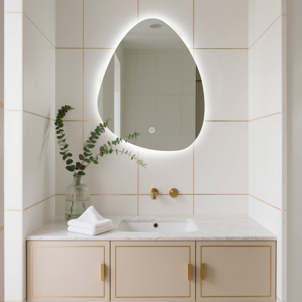 Smart Irregular-Shaped LED Mirror – Modern Elegance with Adjustable Lighting - My Store