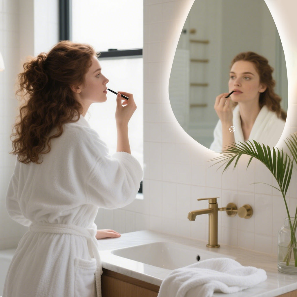 Smart Irregular-Shaped LED Mirror – Modern Elegance with Adjustable Lighting - My Store