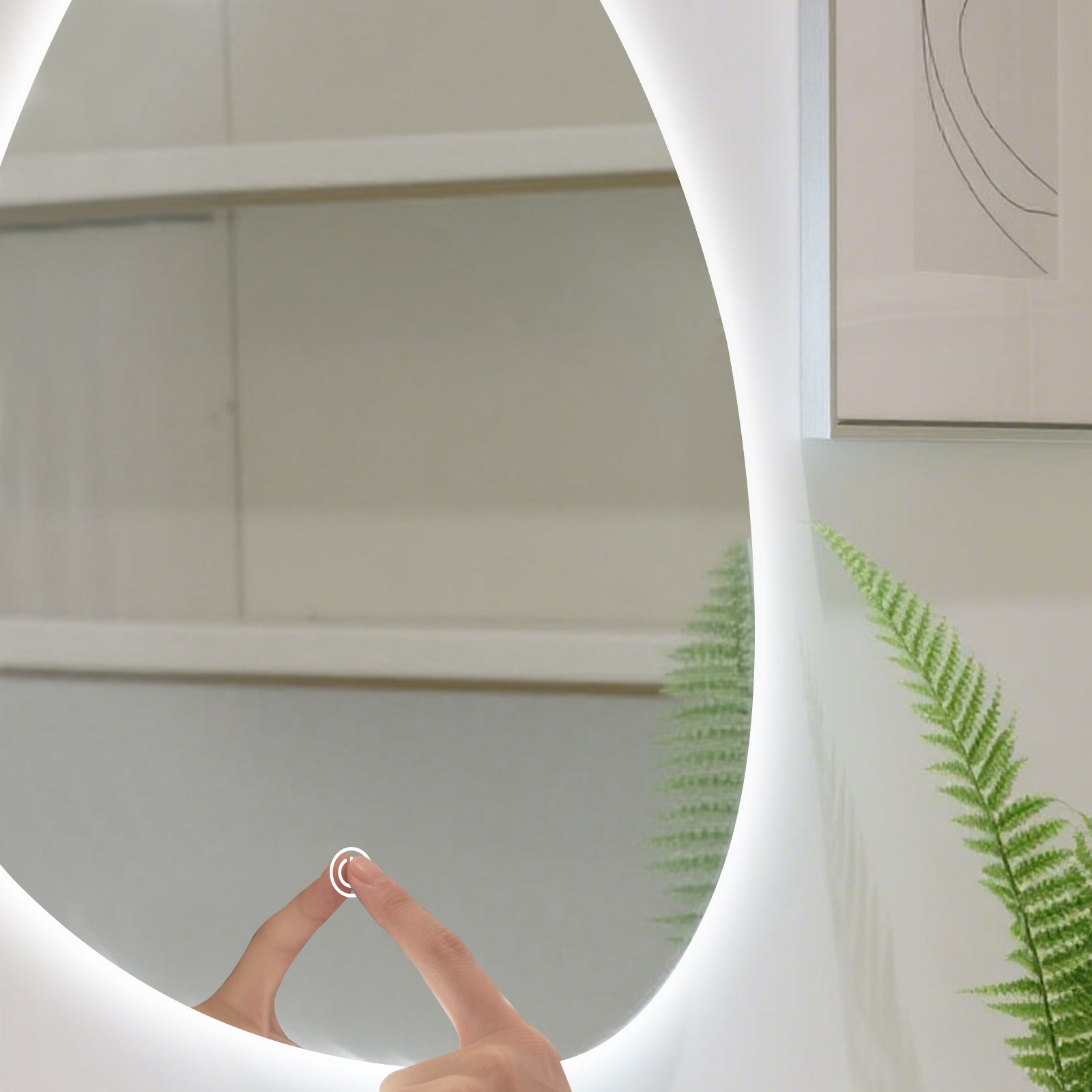 Smart Irregular-Shaped LED Mirror – Modern Elegance with Adjustable Lighting - My Store