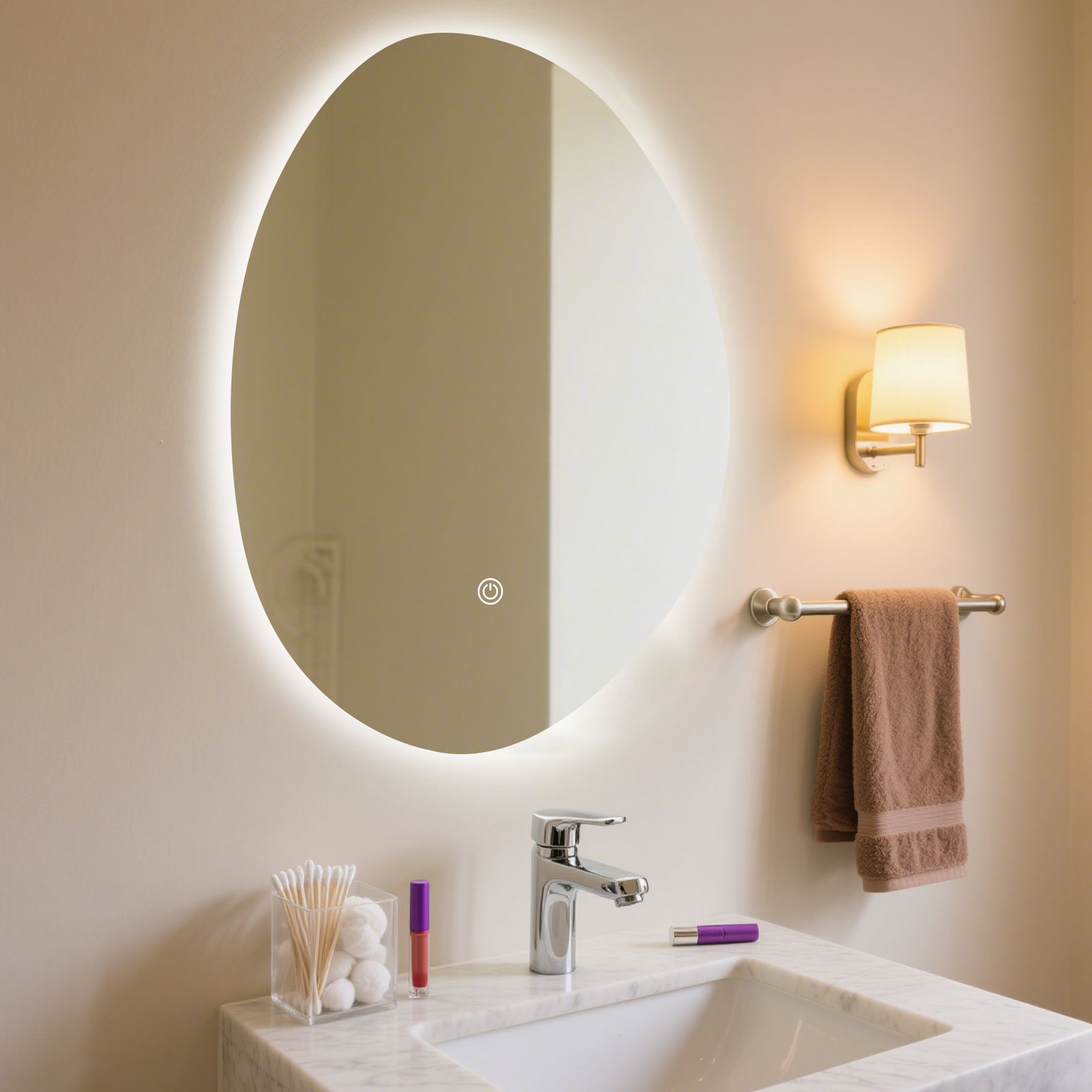 Smart Irregular-Shaped LED Mirror – Unique Design with Adjustable Brightness - My Store