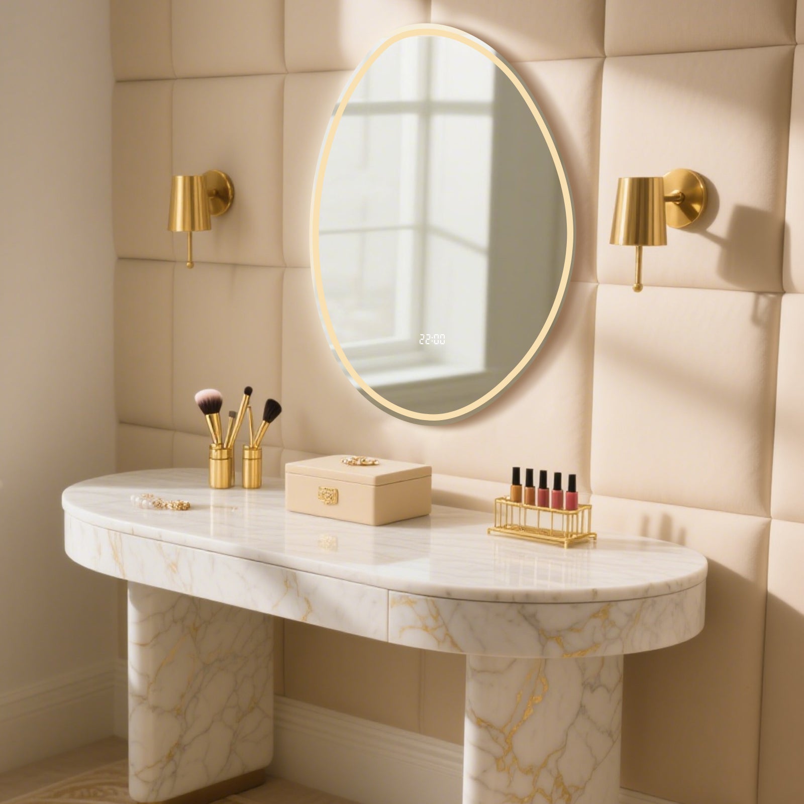 Smart Irregular-Shaped LED Mirror – Modern Lighting Solution for Any Space - My Store