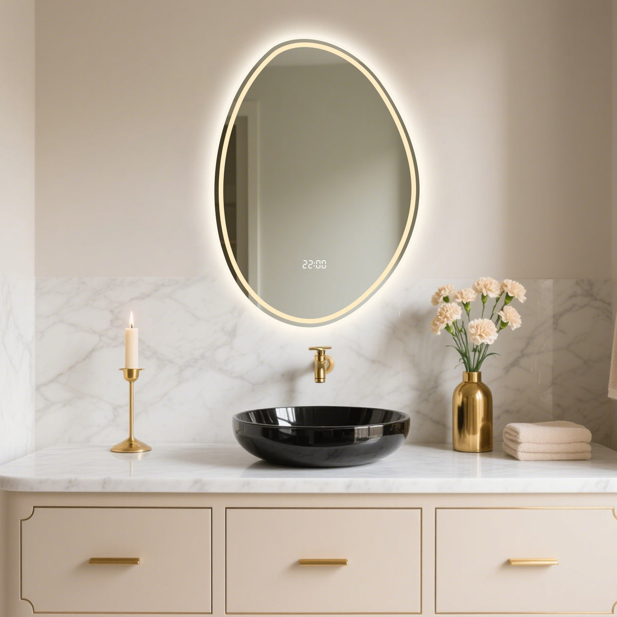 Smart Irregular-Shaped LED Mirror – Modern Lighting Solution for Any Space - My Store