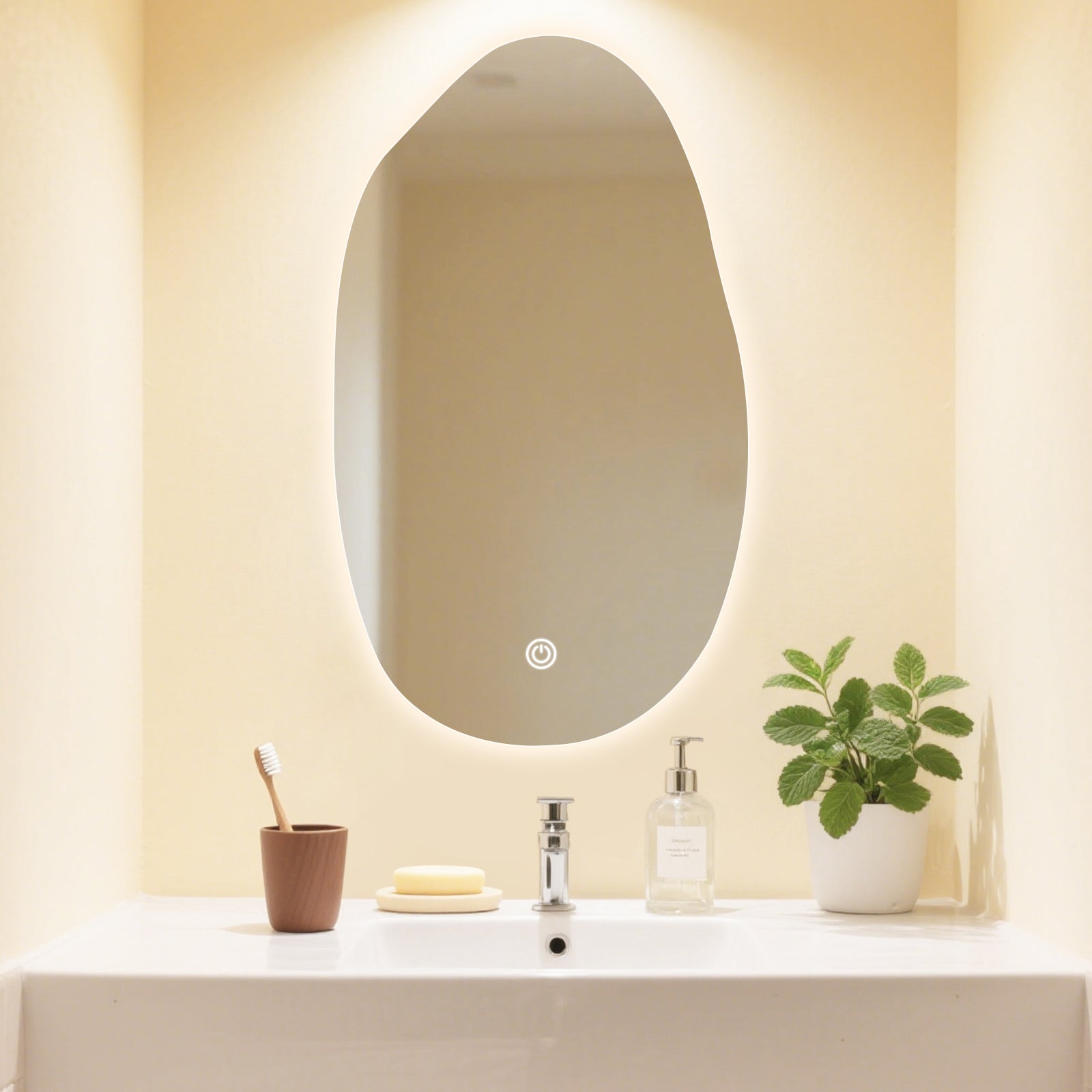 Smart Irregular-Shaped LED Mirror – Modern Home Decor with Adjustable Lighting - My Store