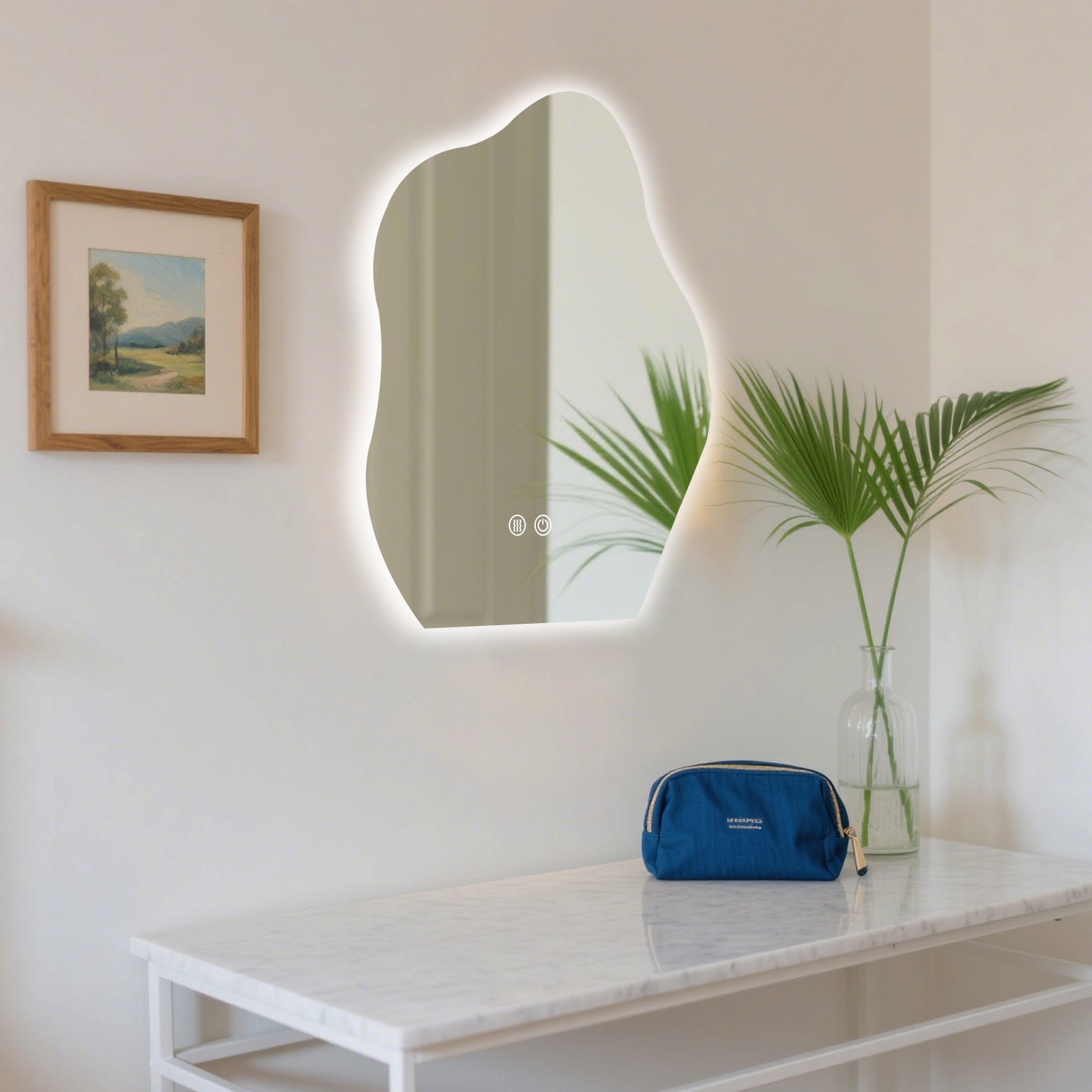 Smart Irregular-Shaped LED Mirror – Modern Design with Adjustable Brightness - My Store
