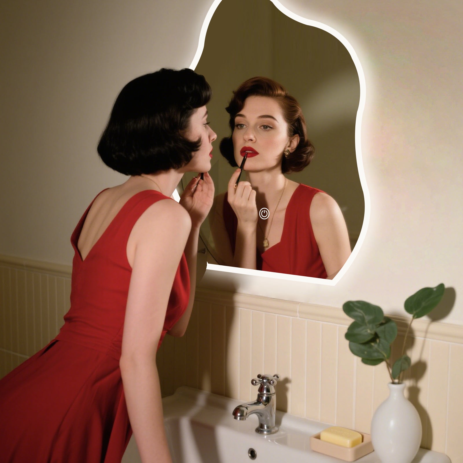 Unique Irregular-Shaped LED Mirror – A Modern Statement Piece for Stylish Spaces - My Store
