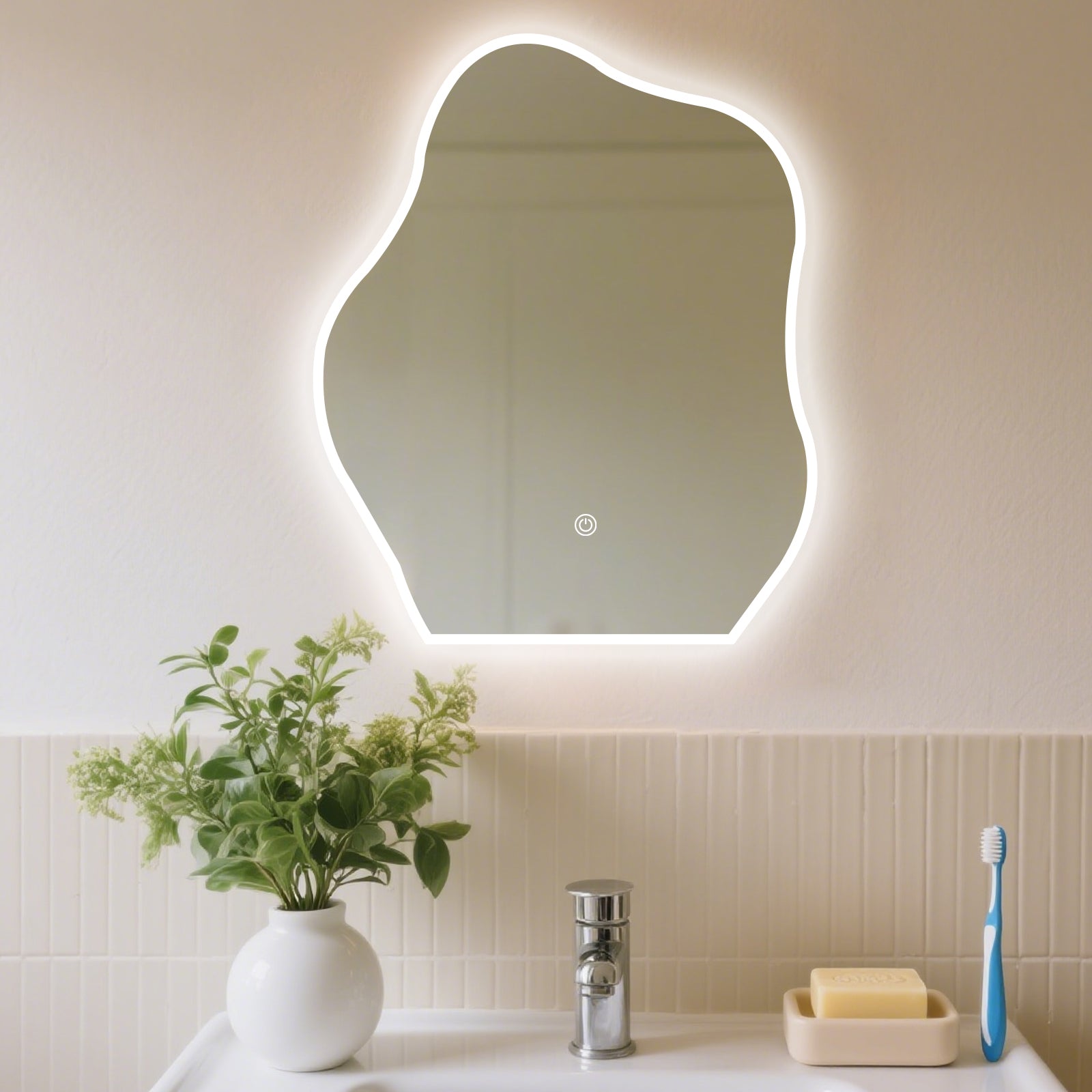 Unique Irregular-Shaped LED Mirror – A Modern Statement Piece for Stylish Spaces - My Store