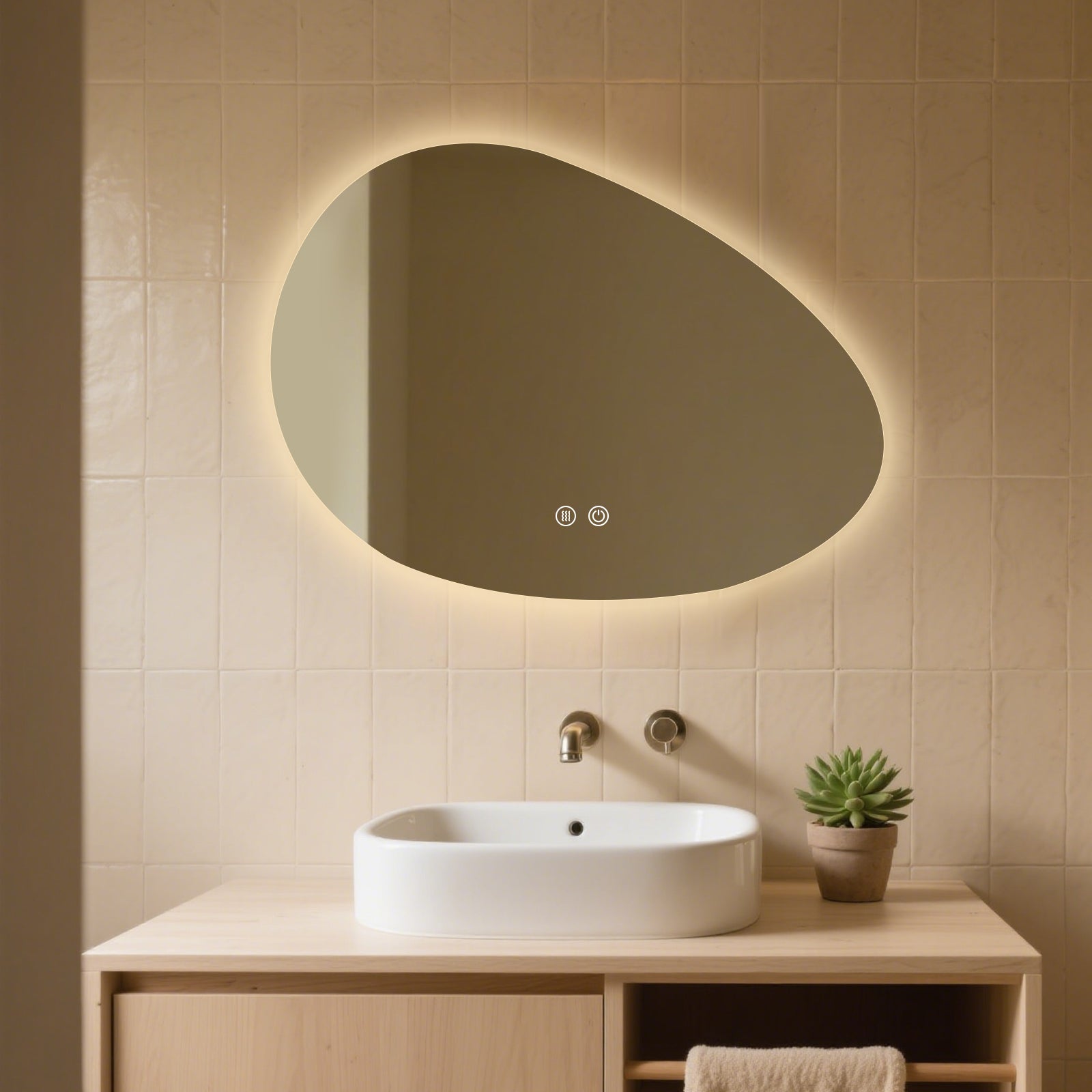 Smart Irregular-Shaped LED Mirror – Stylish & Functional Lighting Solution - My Store