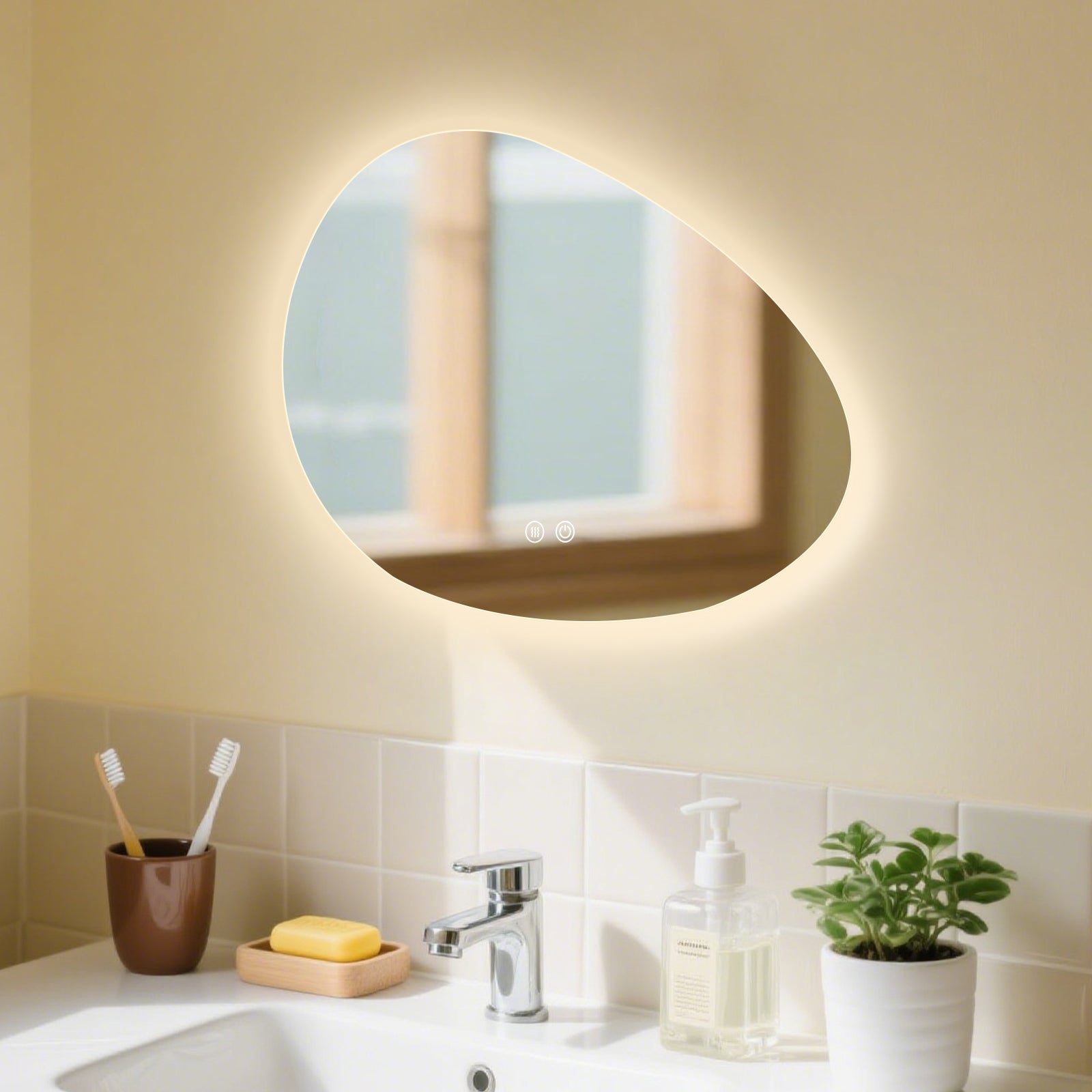 Smart Irregular-Shaped LED Mirror – Stylish & Functional Lighting Solution - My Store