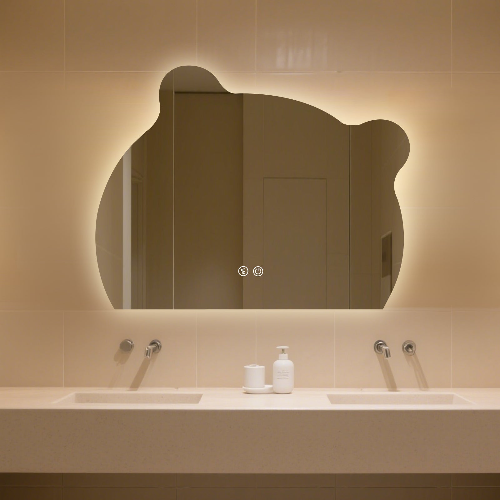 Smart Irregular-Shaped LED Mirror – Modern Design with Adjustable Lighting - My Store